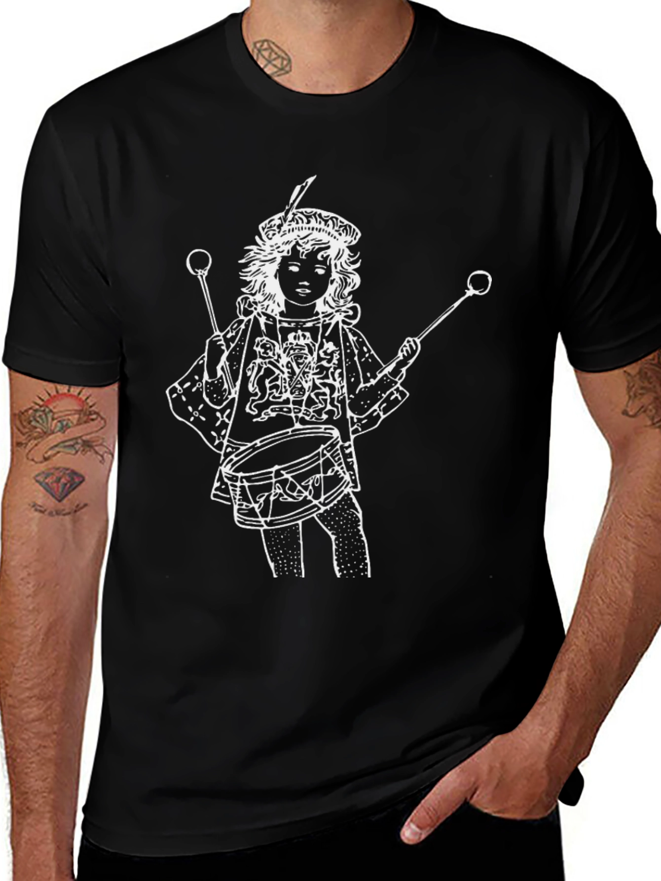 Variant 7 of Black Graphic Tee: Drummer Boy