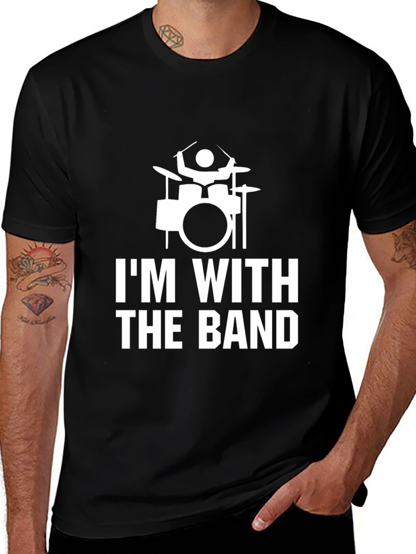 Variant 20 of I'm With The Band Drummer T-Shirt