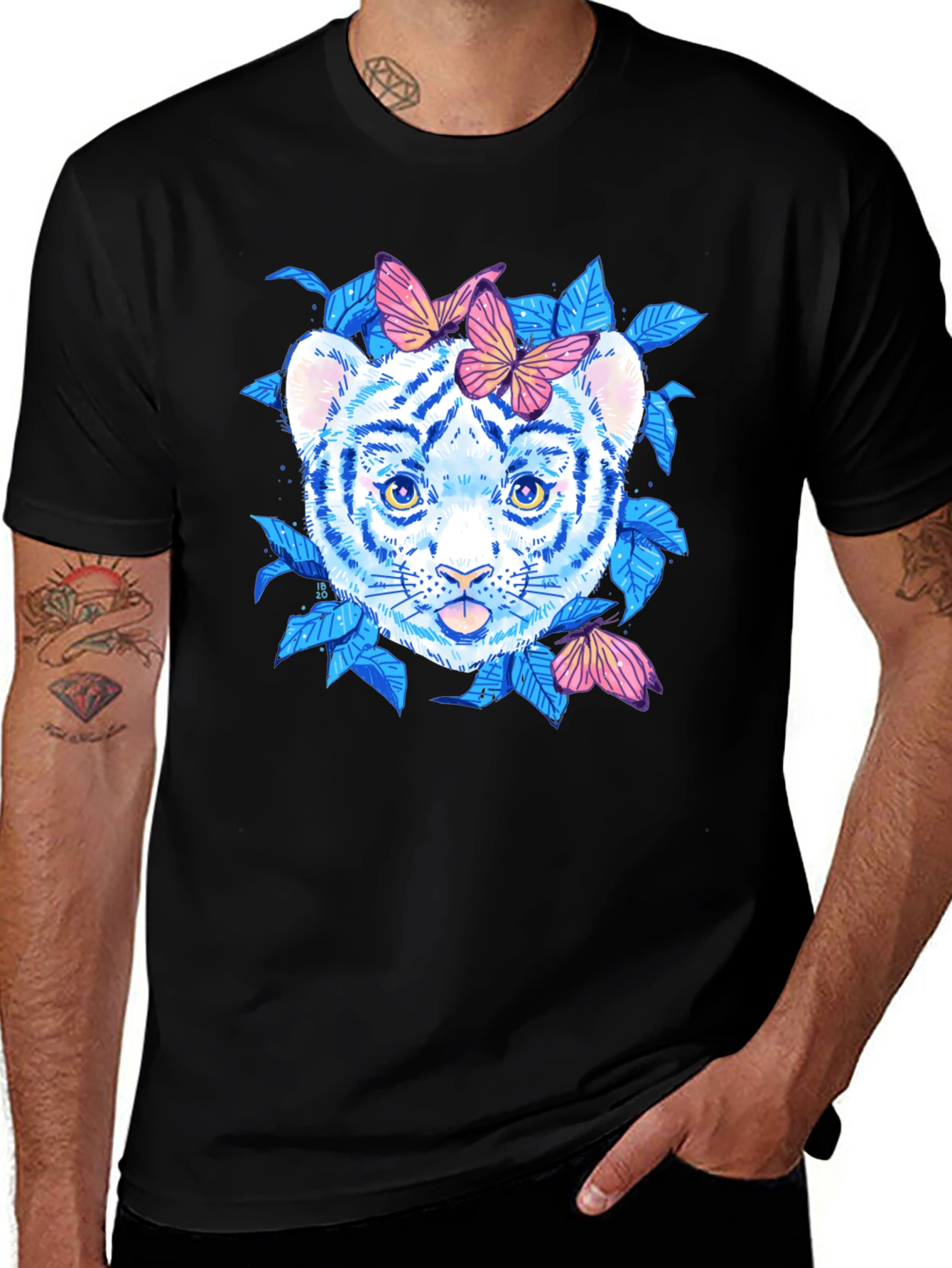 Variant 10 of Tiger Cub T-Shirt with Butterflies