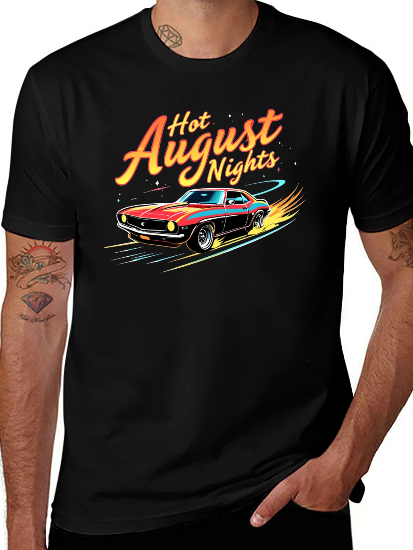 Variant 21 of Hot August Nights Graphic Tee - Retro Car Design