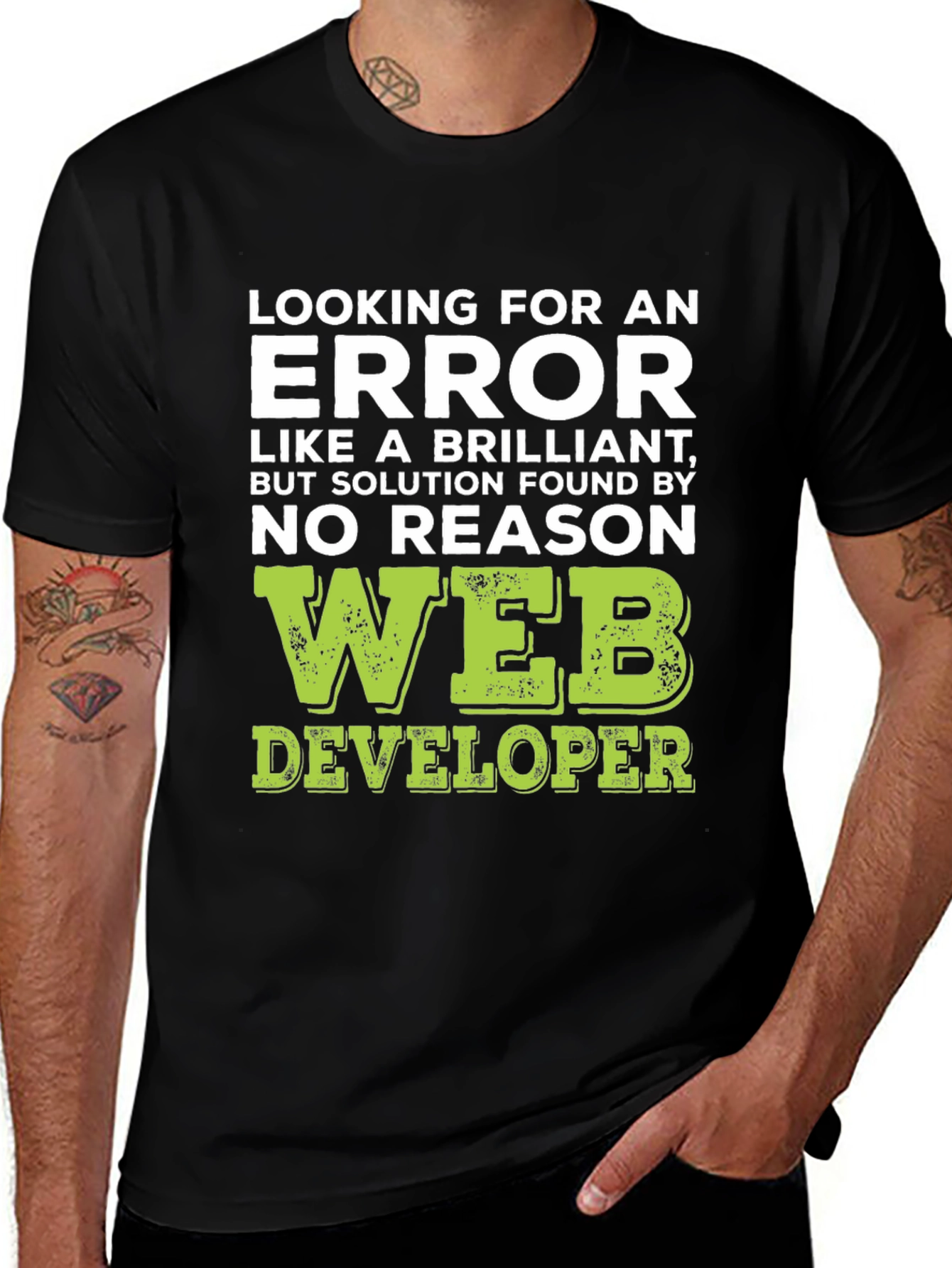 Black Web Developer T-Shirt: Finding Errors Brilliance main image