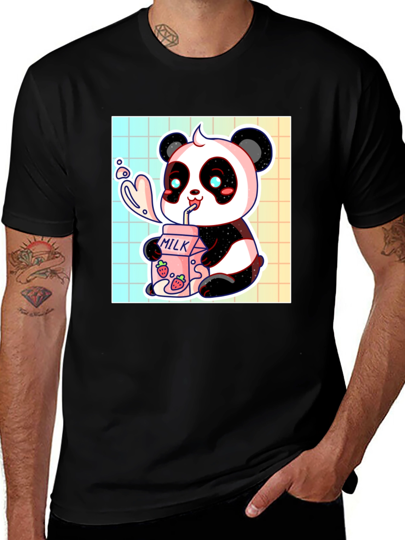 Variant 22 of Cute Panda Milk T-Shirt - Kawaii Style