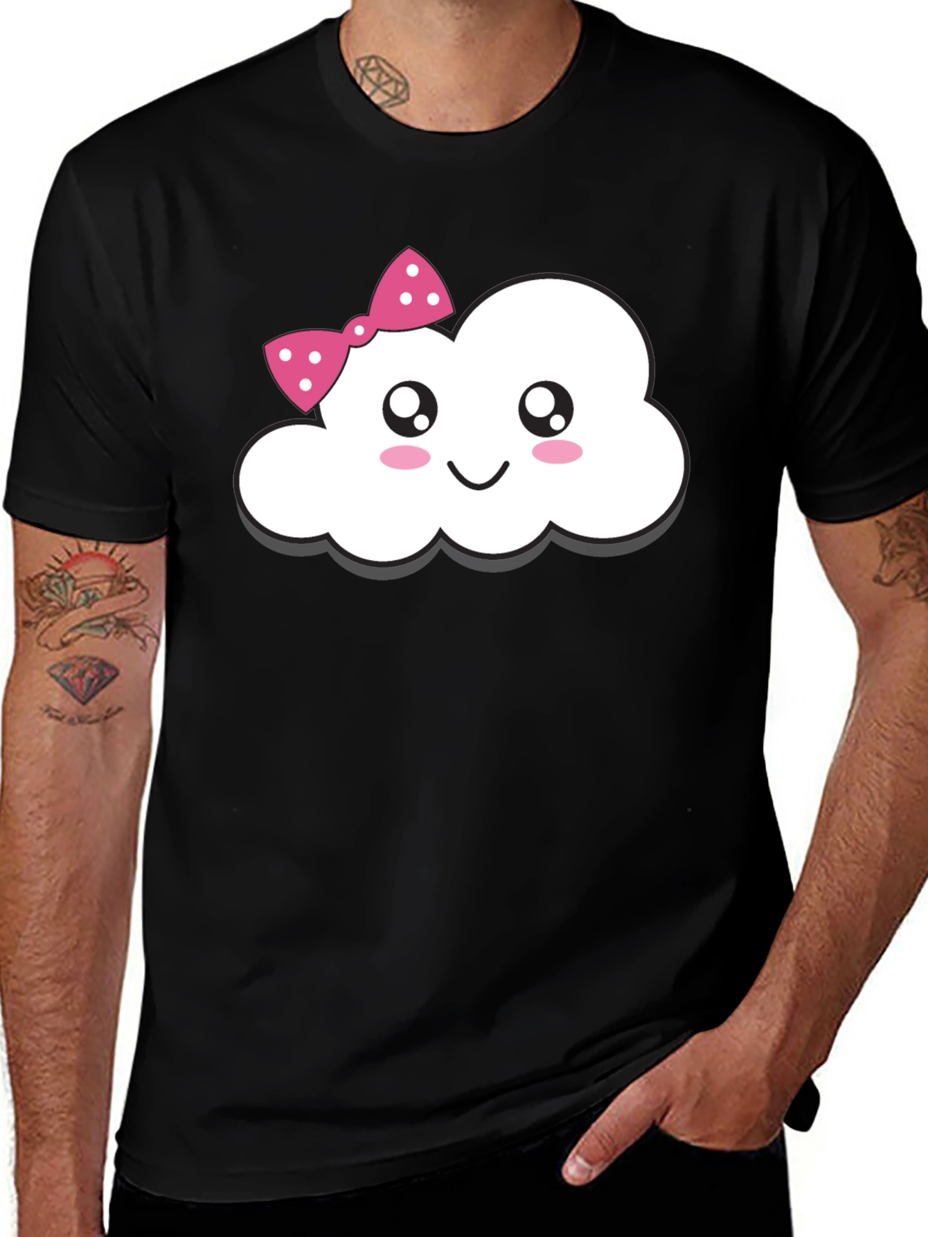 Variant 8 of Cute Cloud with Bow T-Shirt - Fun Kawaii Style