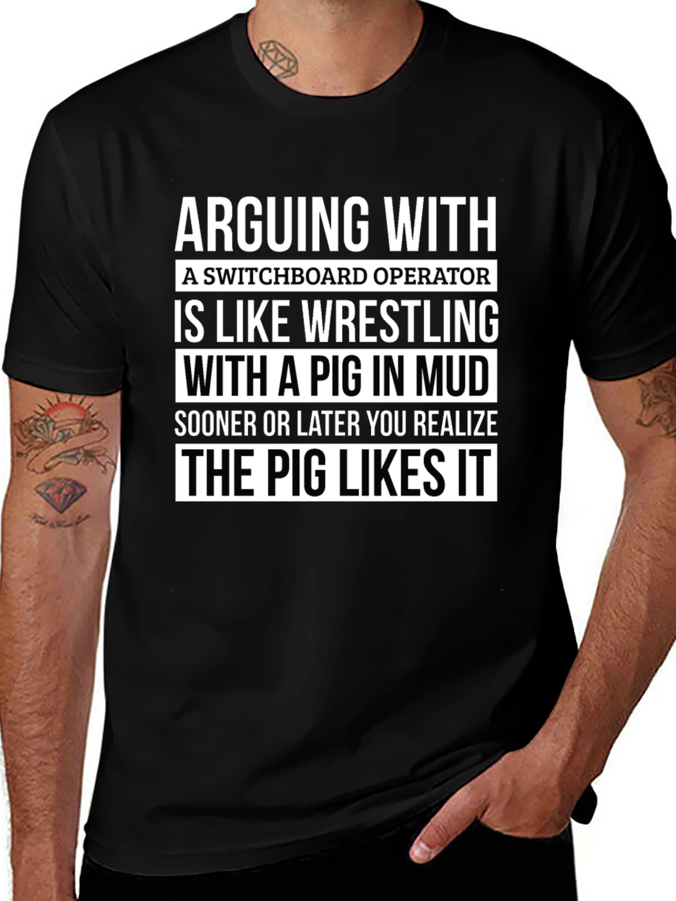 Switchboard Operator Pig Humor T-Shirt