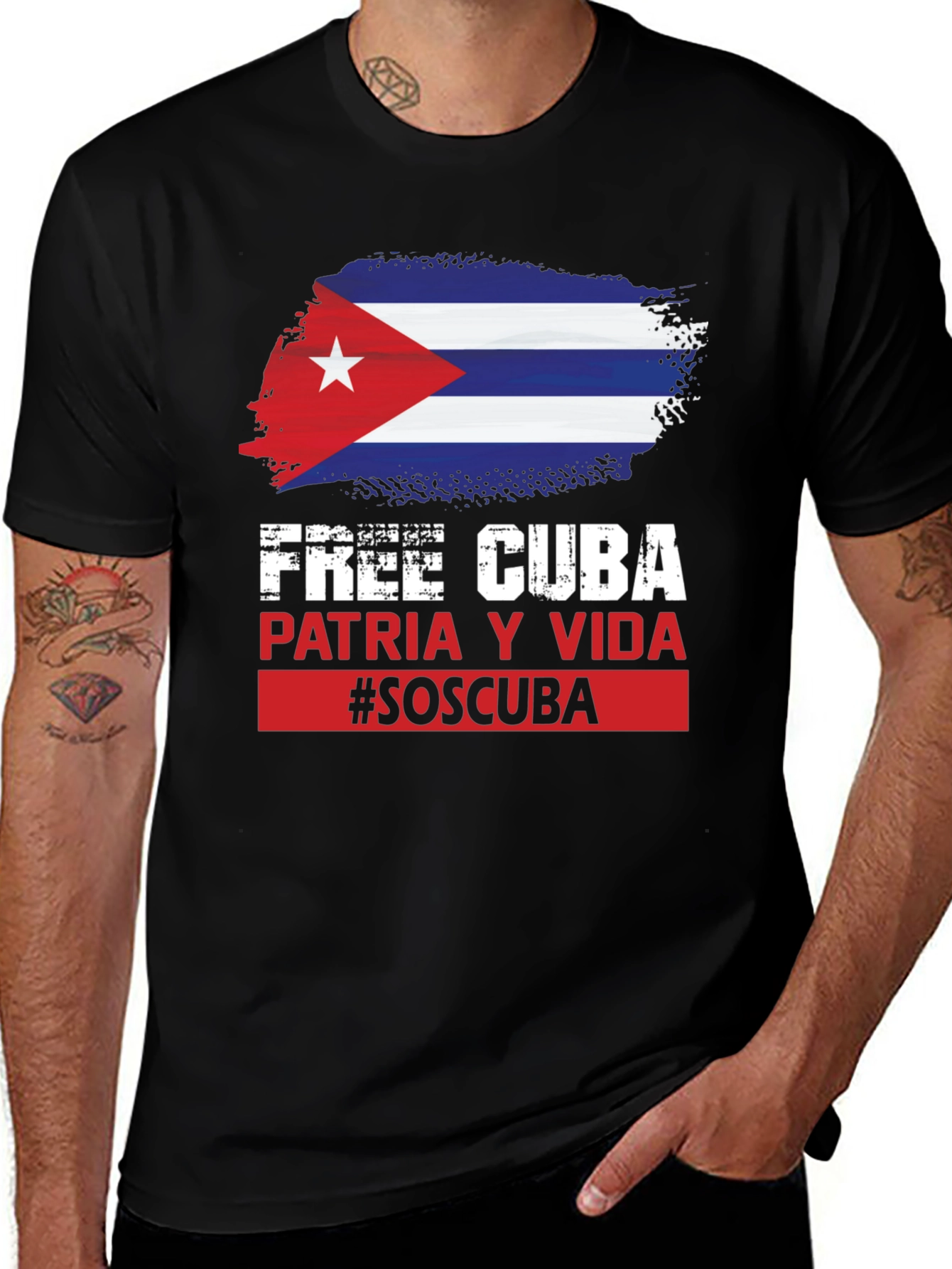 Free Cuba T-Shirt - Patria Y Vida #SOSCUBA