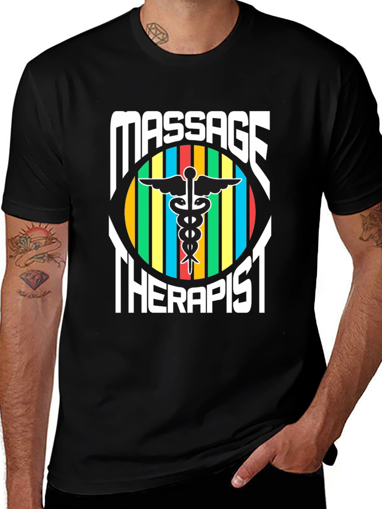 Variant 30 of Massage Therapist T-Shirt - Caduceus Symbol
