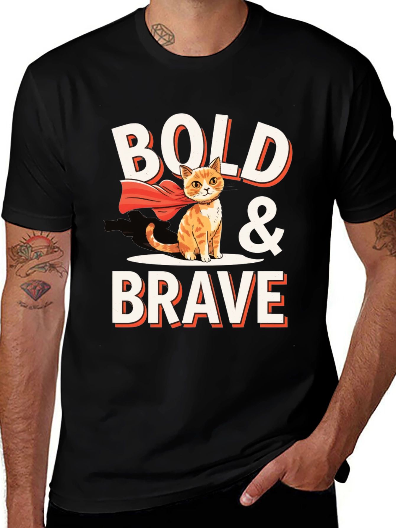 Variant 5 of Bold & Brave Cat T-Shirt