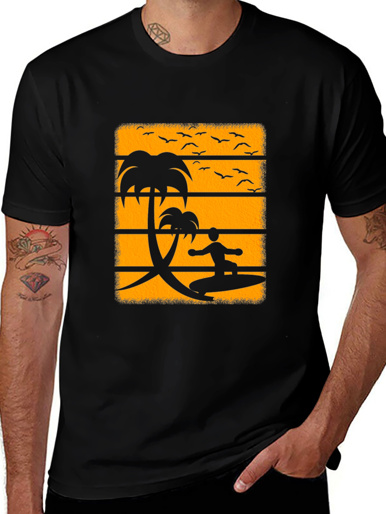 Variant 27 of Surfer Silhouette Graphic T-Shirt