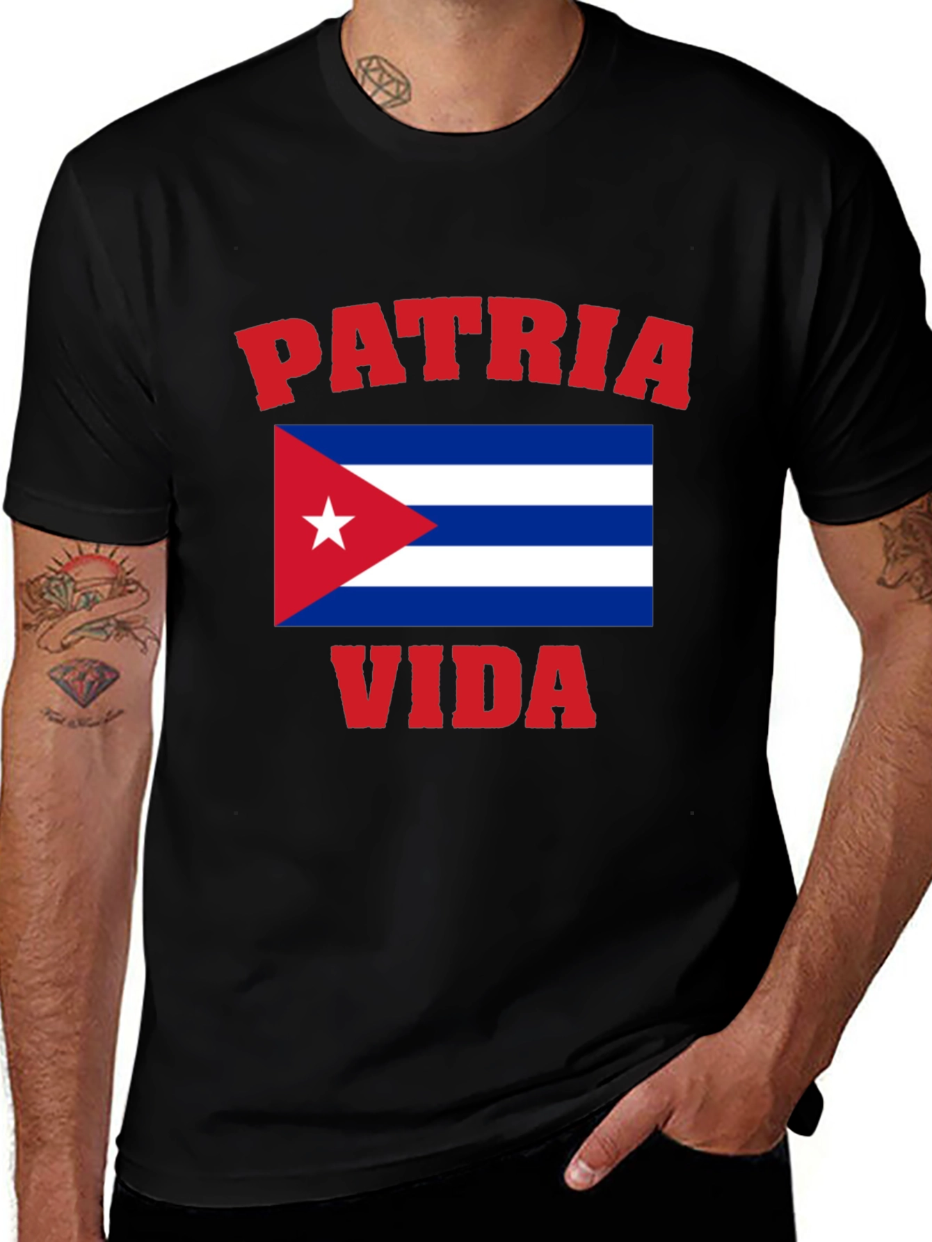 Patria y Vida Cuba Flag Graphic T-Shirt