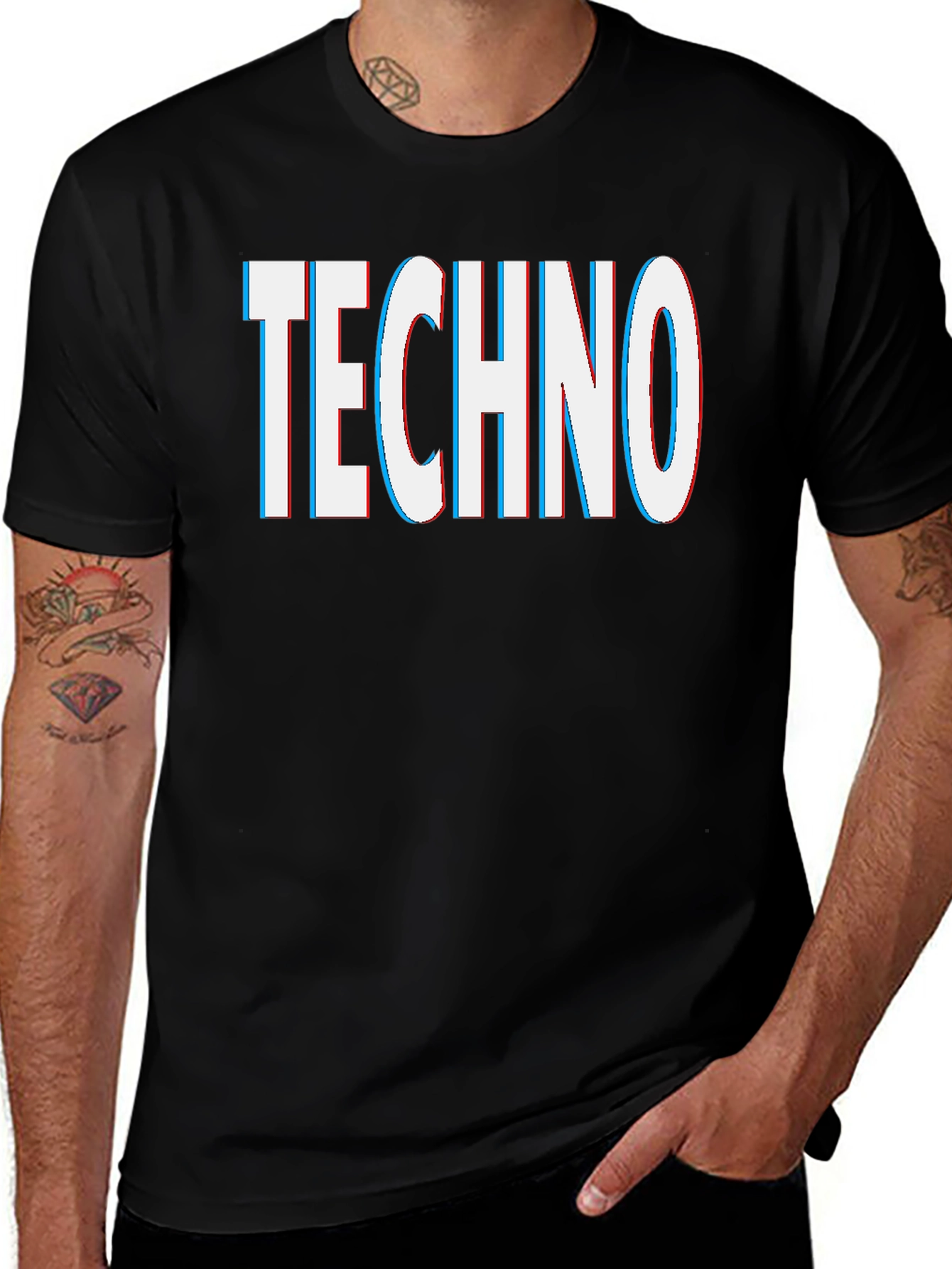 Variant 11 of Techno Graphic Tee - Black Short Sleeve