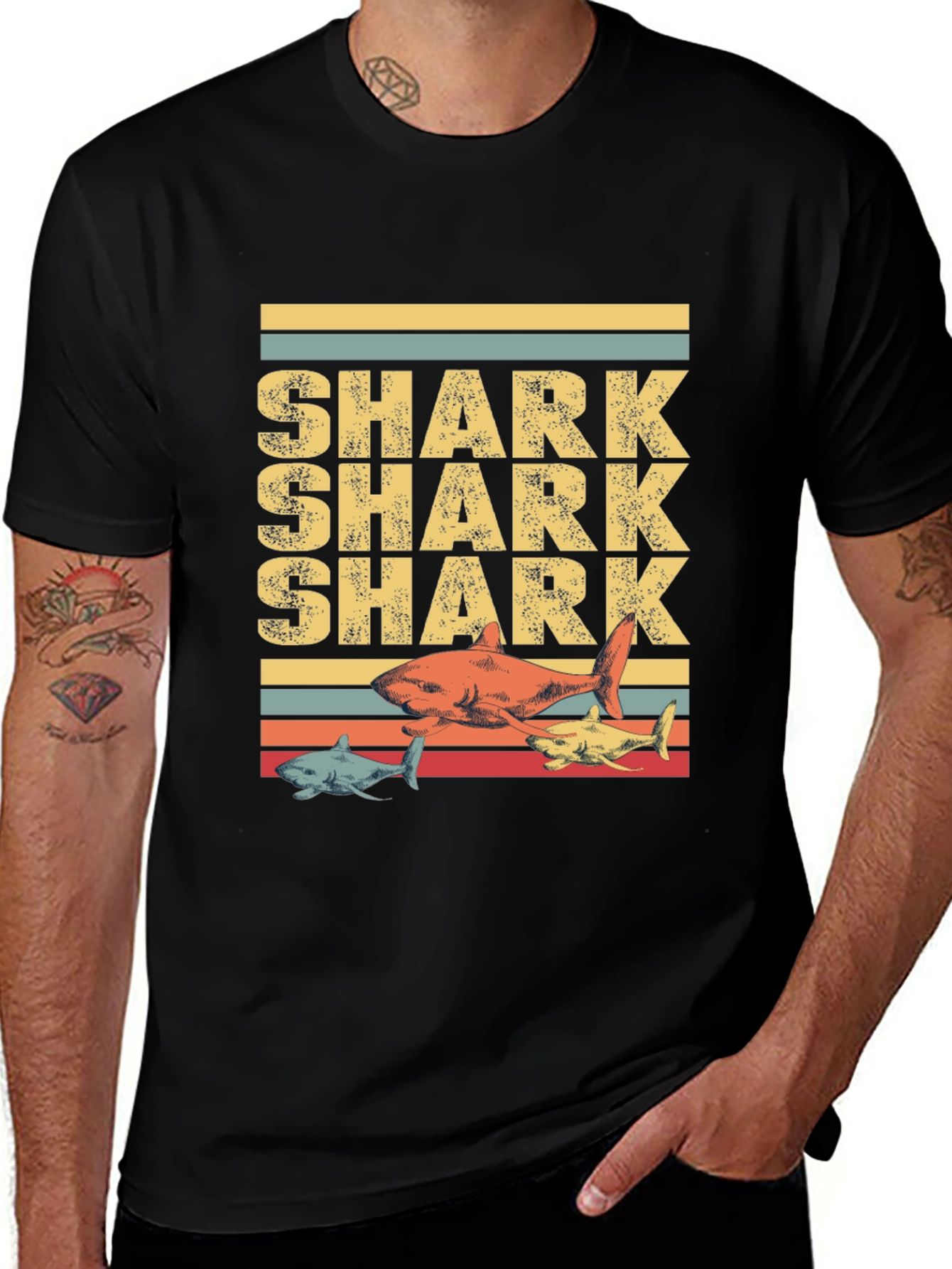 Variant 17 of Retro Shark T-Shirt - Vintage Style Tee