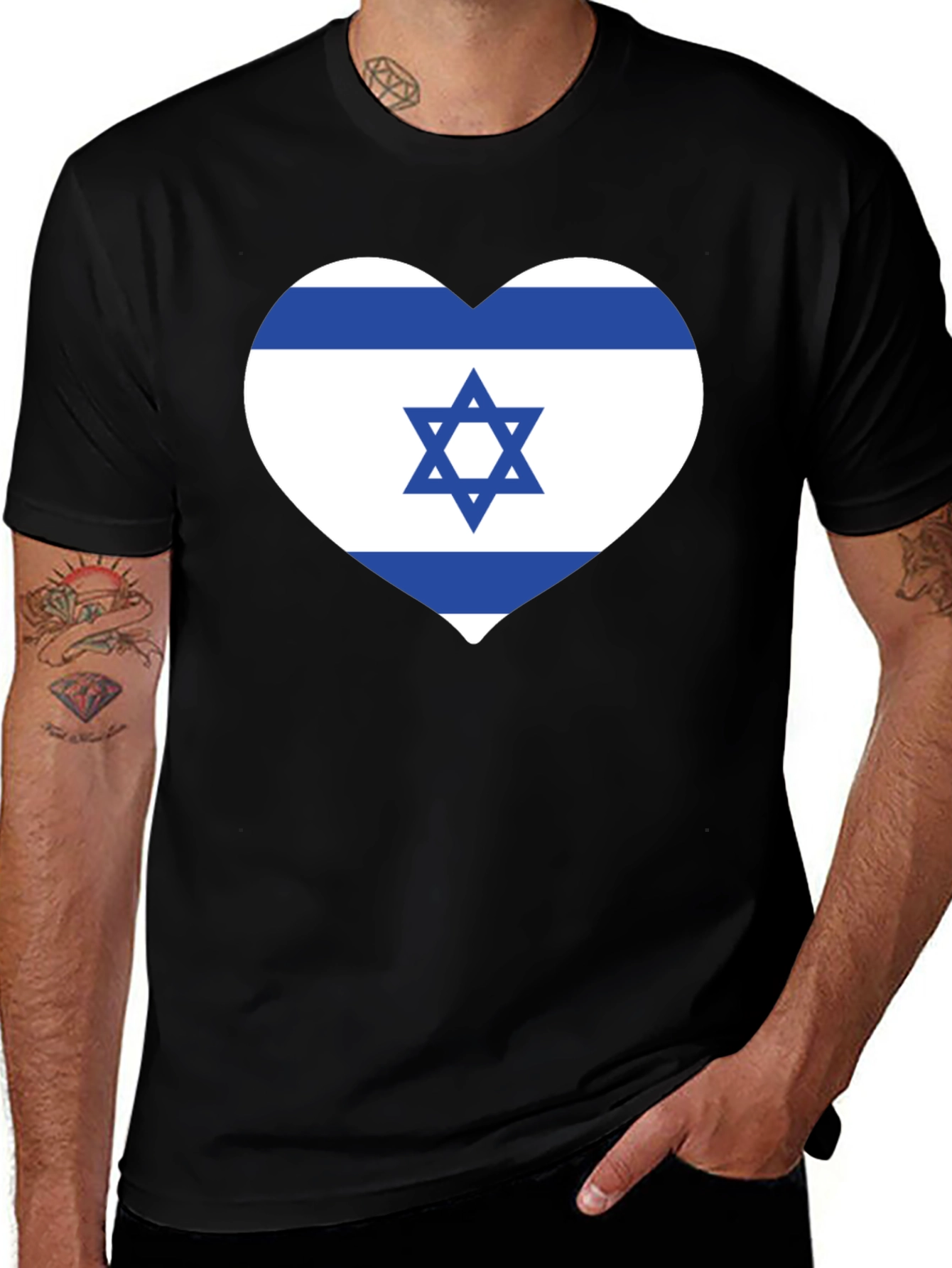 Variant 15 of Israel Flag Heart T-Shirt - Patriotic Pride