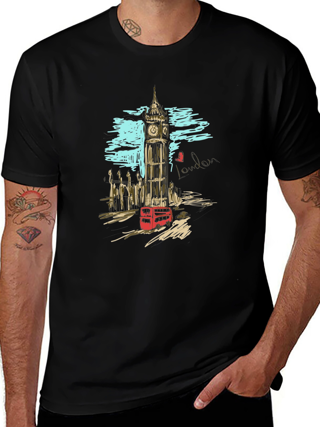 London Scene Graphic Print T-Shirt