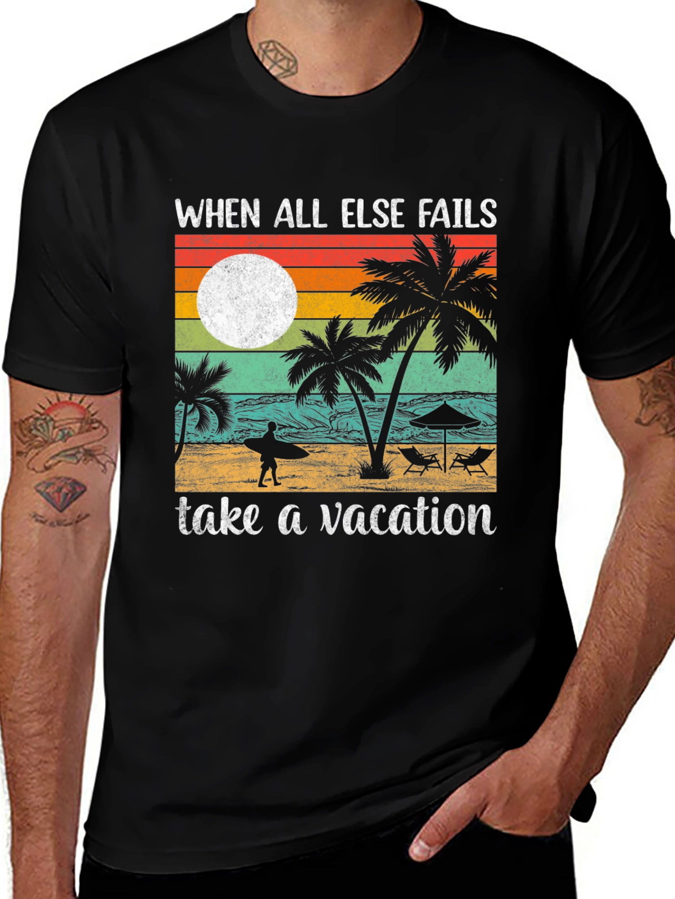 Variant 11 of Vacation Time T-Shirt - Beach Scene Tee