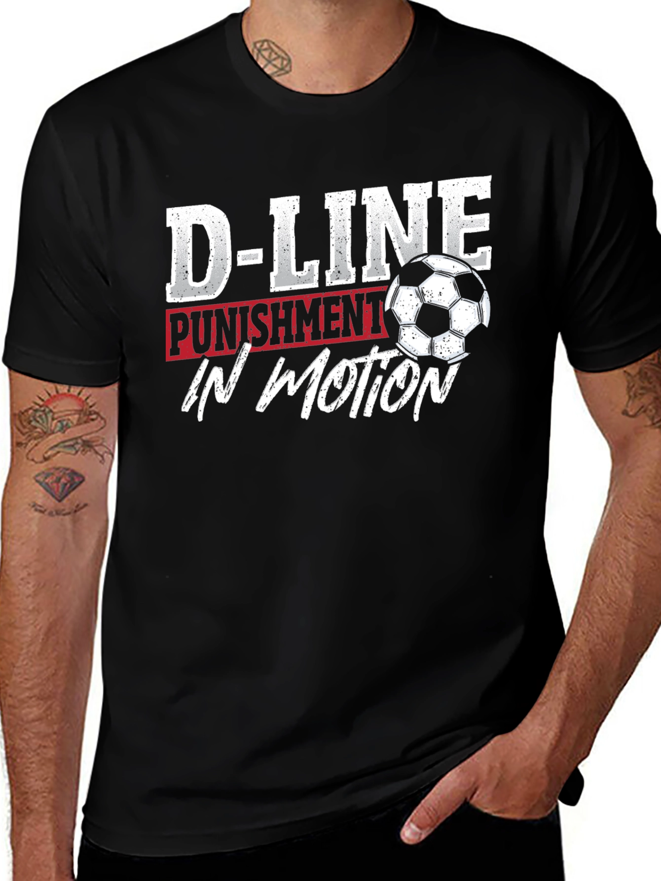 Variant 5 of D-Line Punishment in Motion Soccer T-Shirt