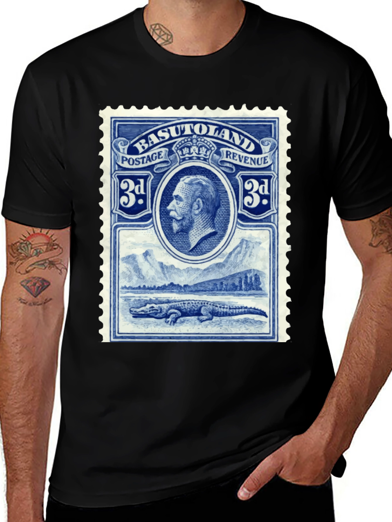 Variant 21 of Basutoland Postage Stamp Graphic T-Shirt