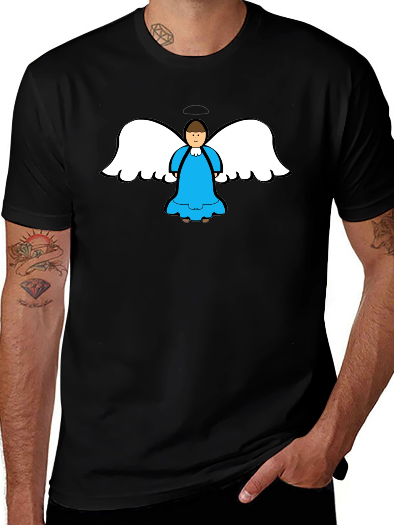 Angel Graphic Black T-Shirt