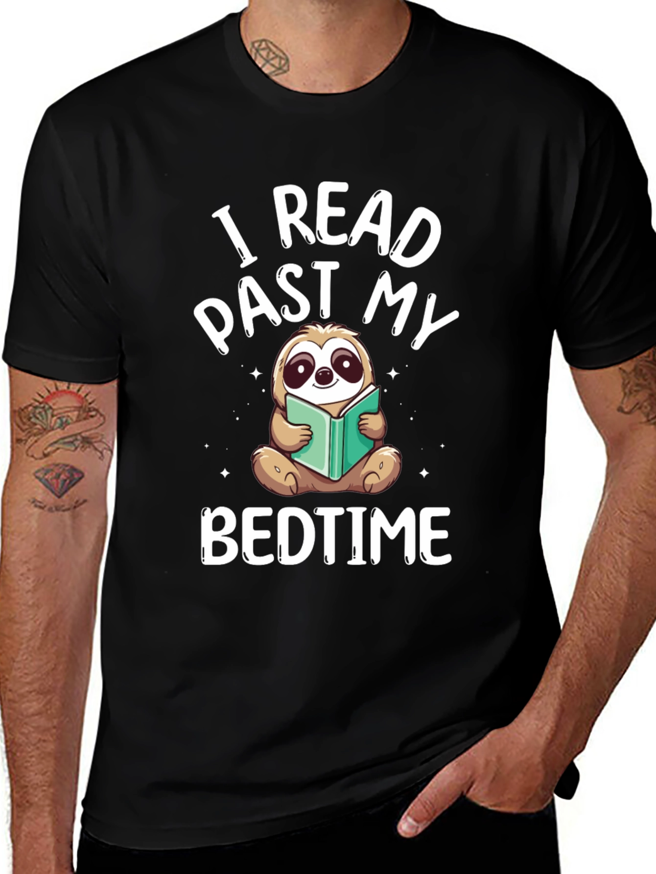 Variant 17 of I Read Past My Bedtime Sloth T-Shirt
