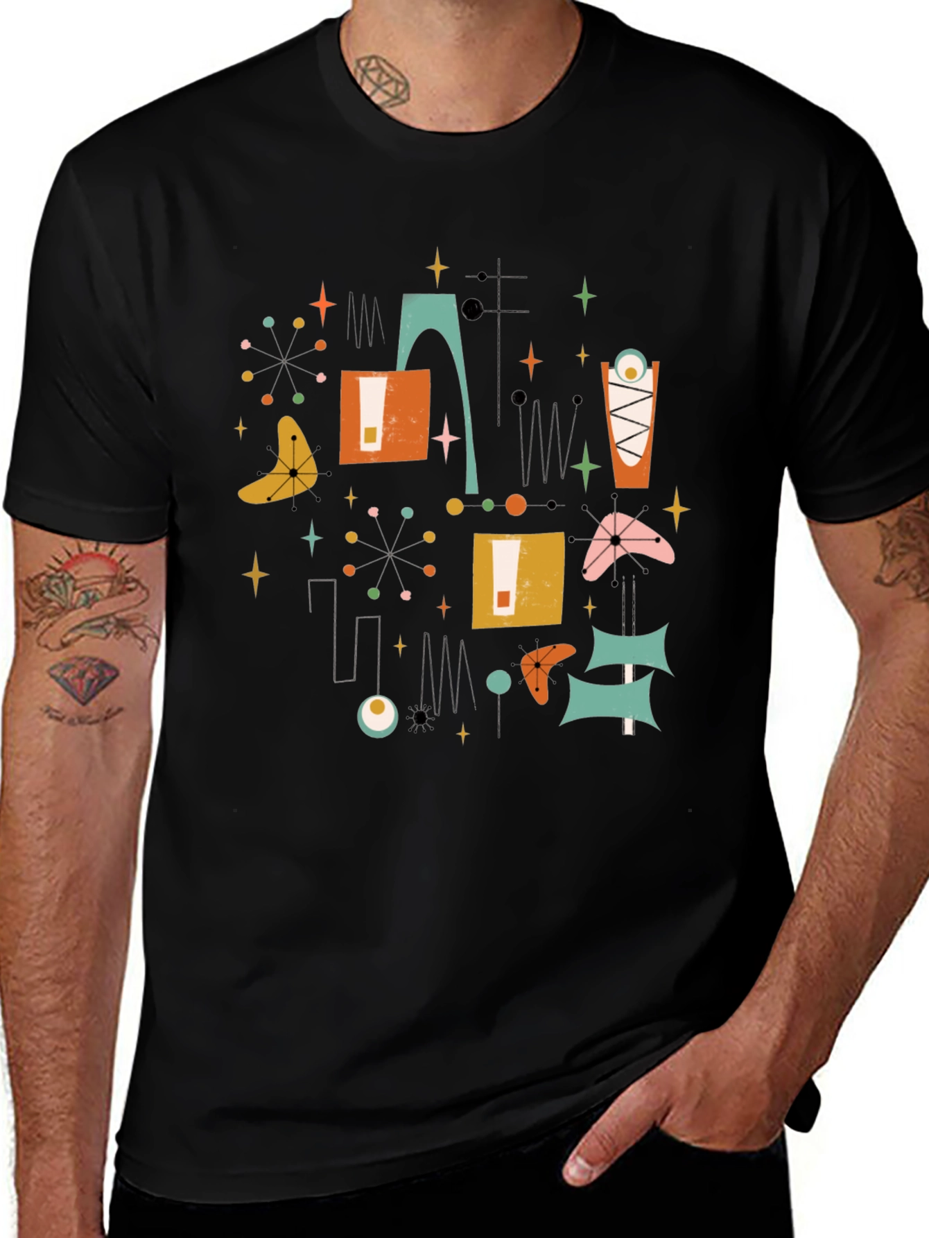 Variant 13 of Retro Atomic Age T-Shirt - Mid-Century Modern Design