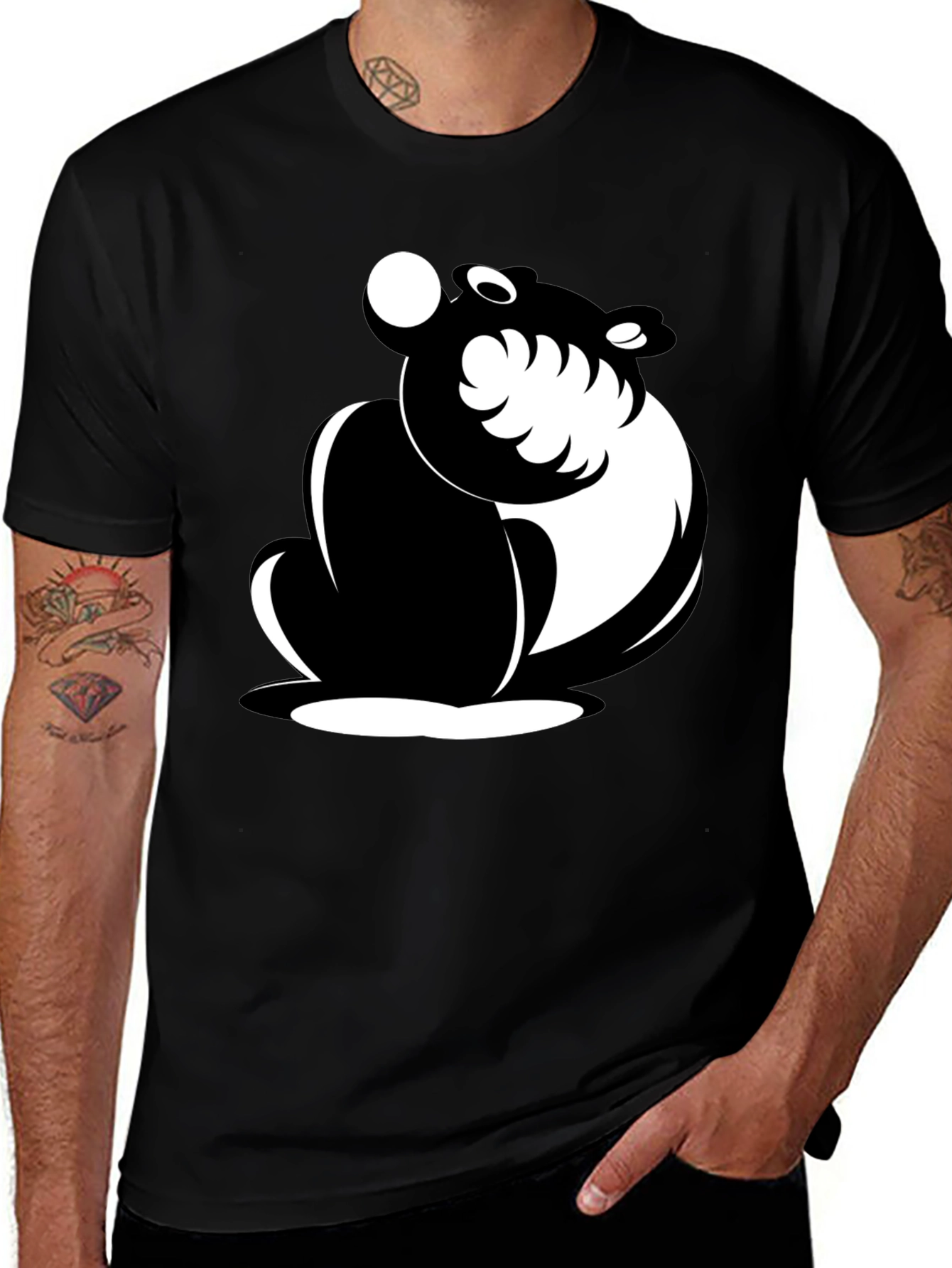 Variant 27 of Stylish Black T-Shirt with Panda Graphic