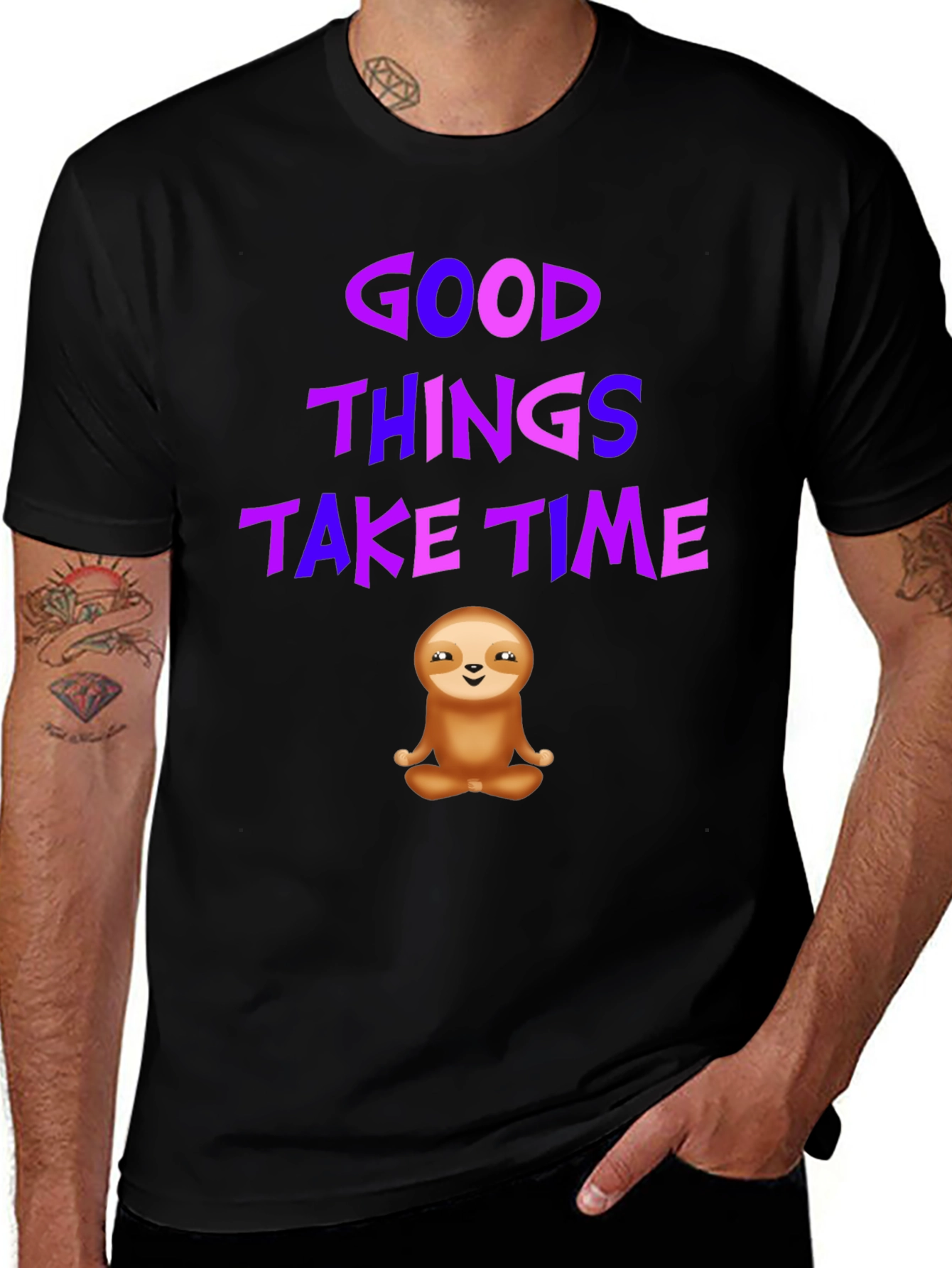 Variant 8 of Good Things Take Time Sloth Graphic Tee