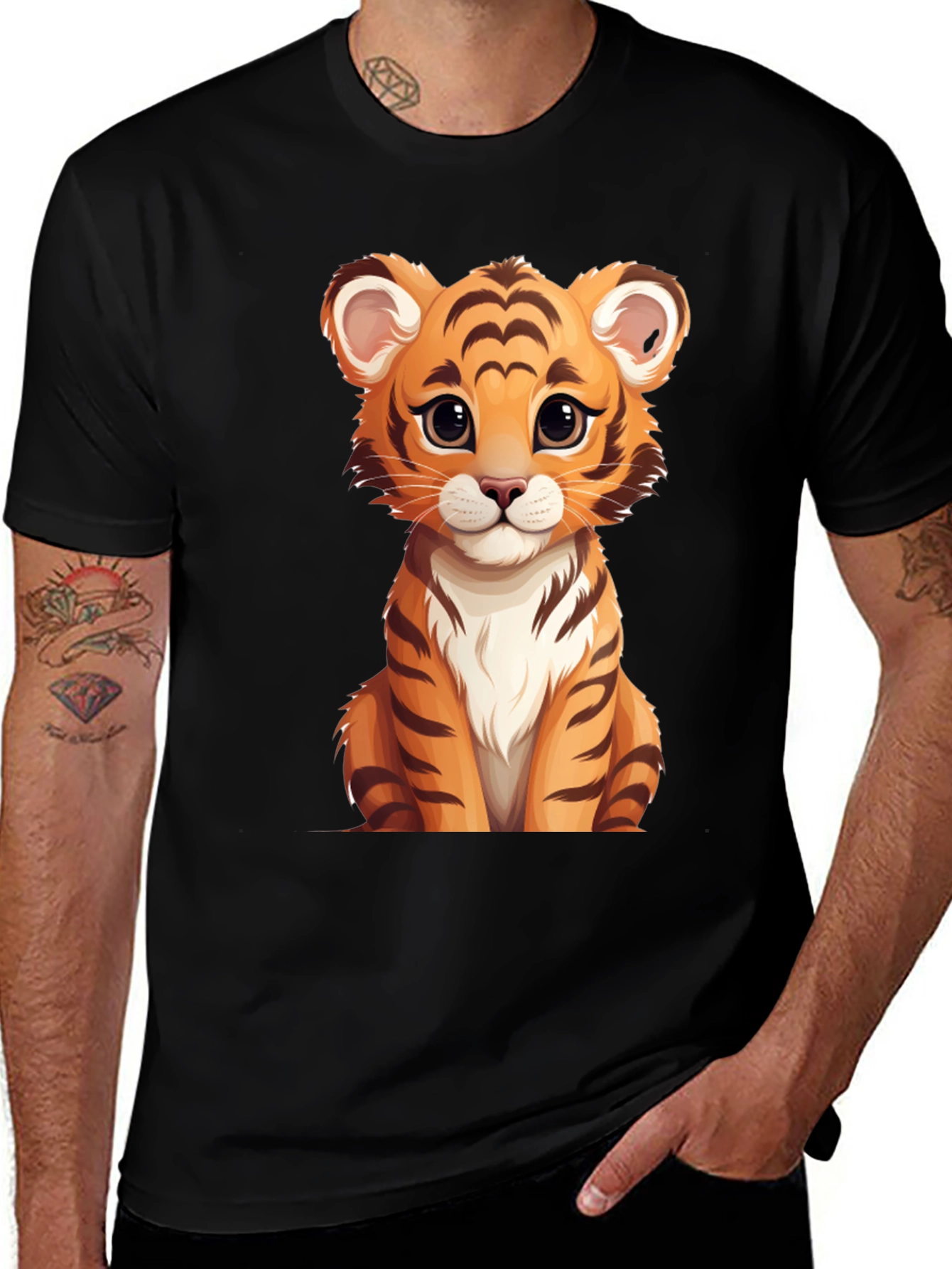 Variant 25 of Cute Cartoon Tiger Graphic T-Shirt