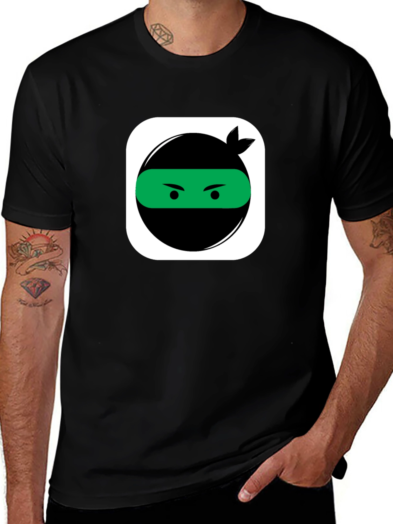 Variant 24 of Ninja Emoji T-Shirt - Black Cotton Tee