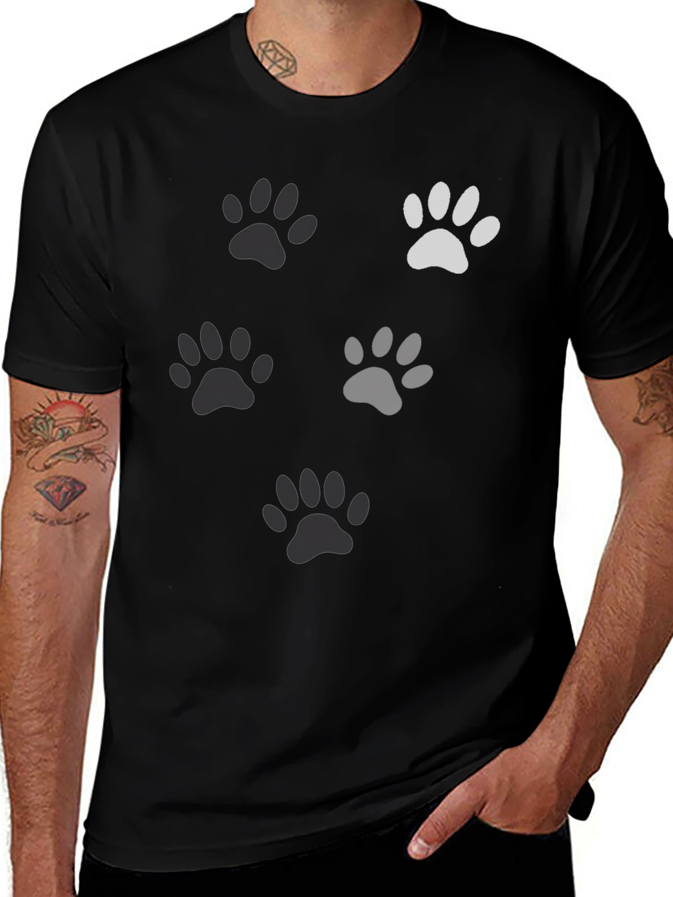 Variant 16 of Paw Print T-Shirt - Fun Casual Tee
