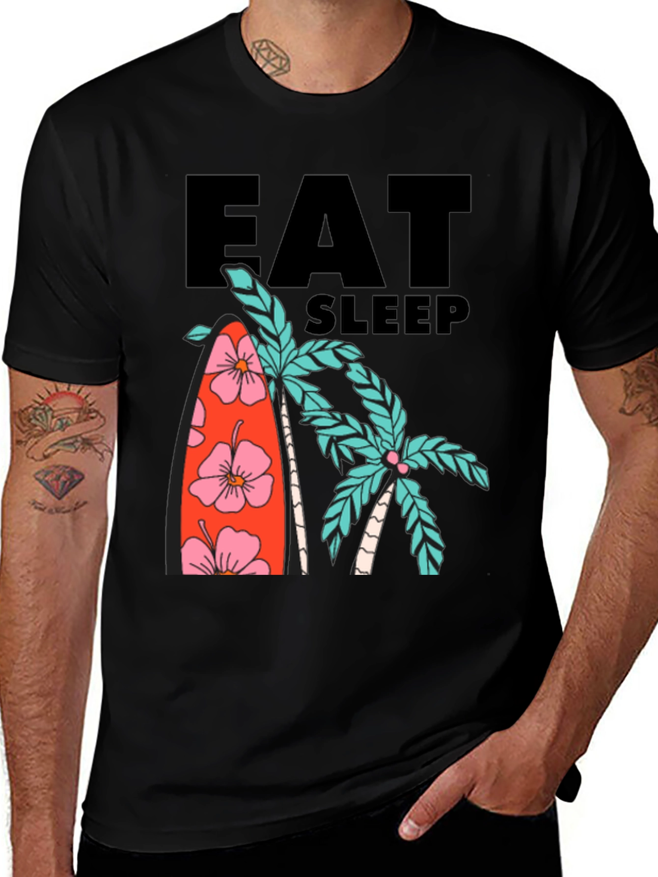 Black Eat Sleep Surf T-Shirt main image