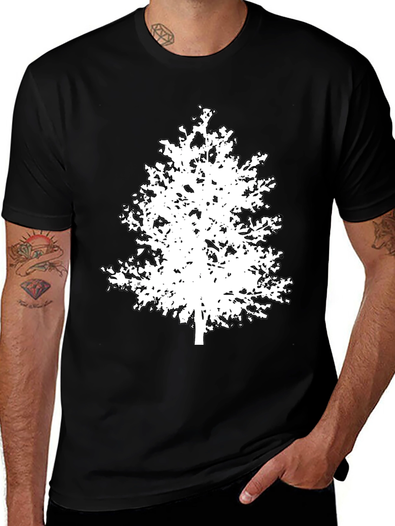 Variant 3 of Nature Tree Graphic Black T-Shirt