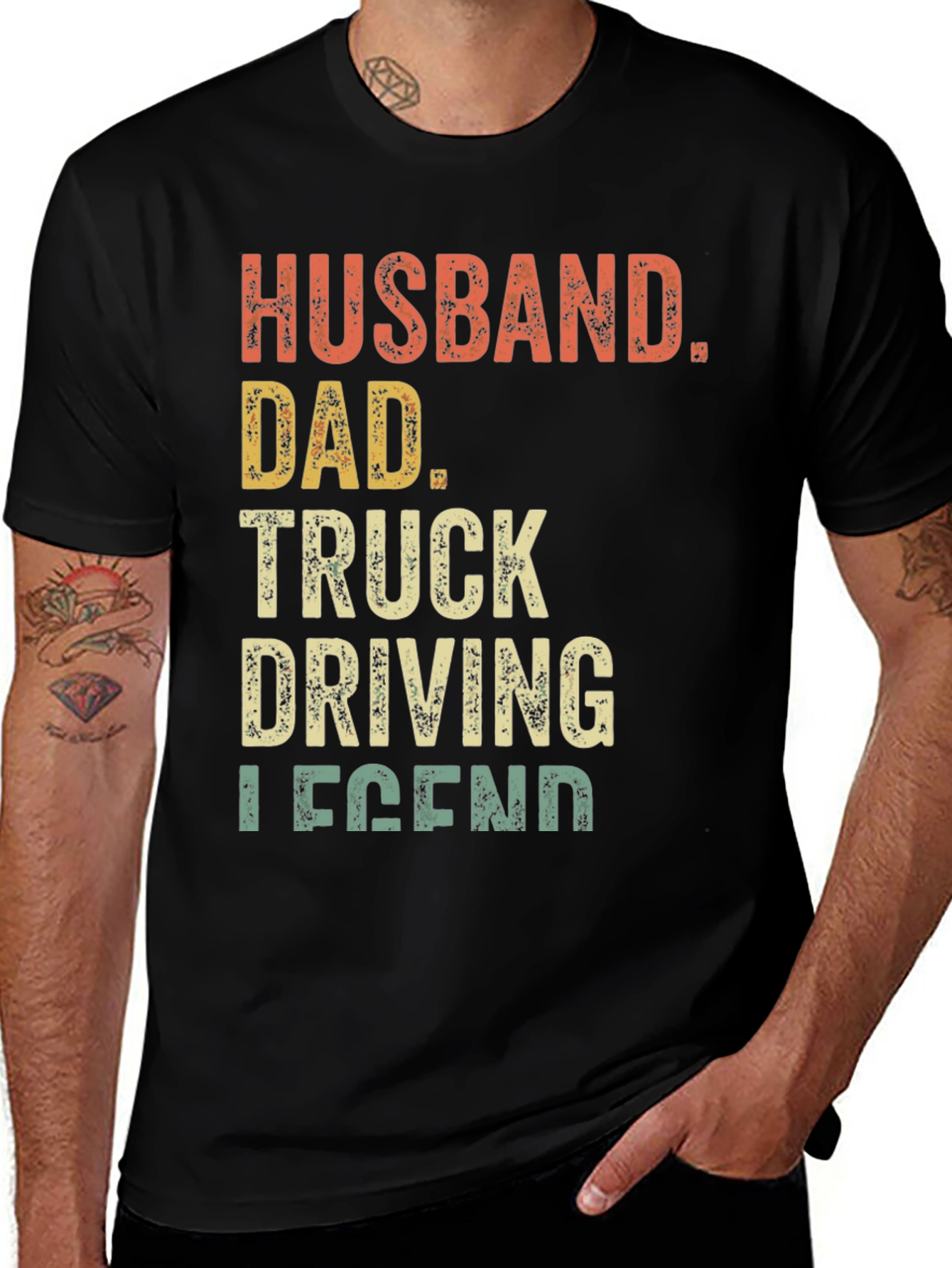Variant 23 of Husband Dad Truck Driving Legend T-Shirt
