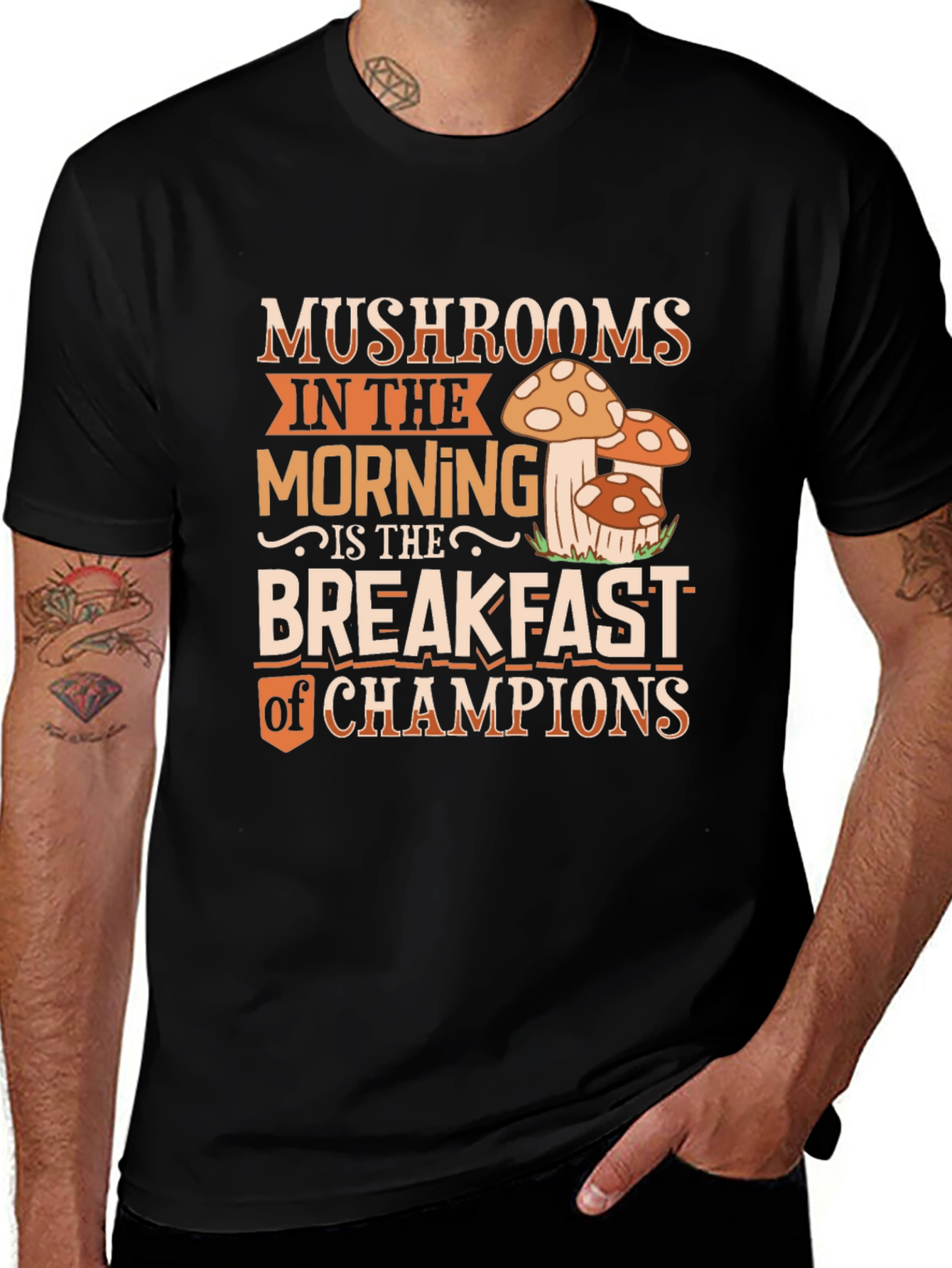 Variant 18 of Mushroom Breakfast Champion Graphic Tee