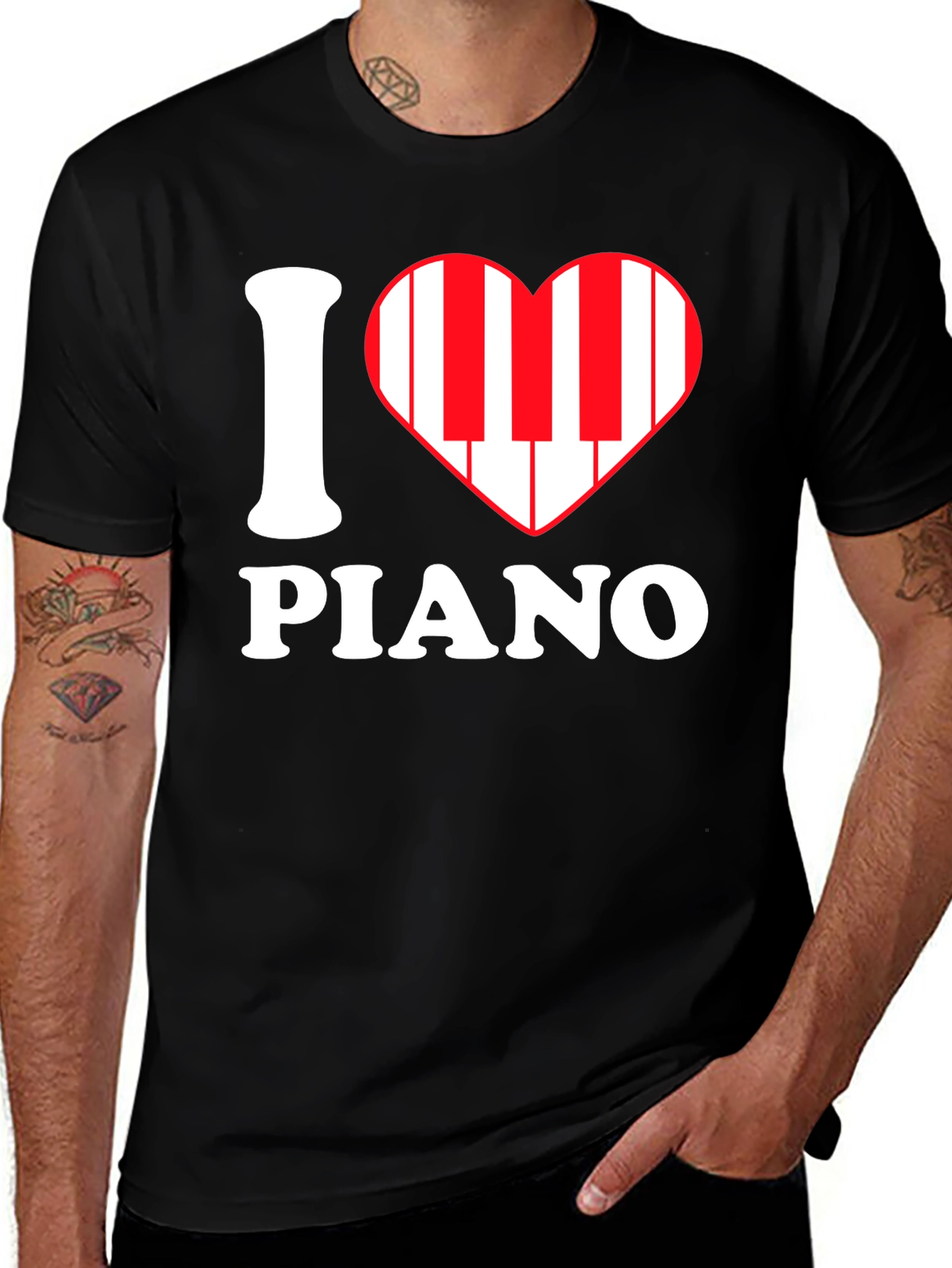 Variant 7 of I Heart Piano T-Shirt - Musician Tee