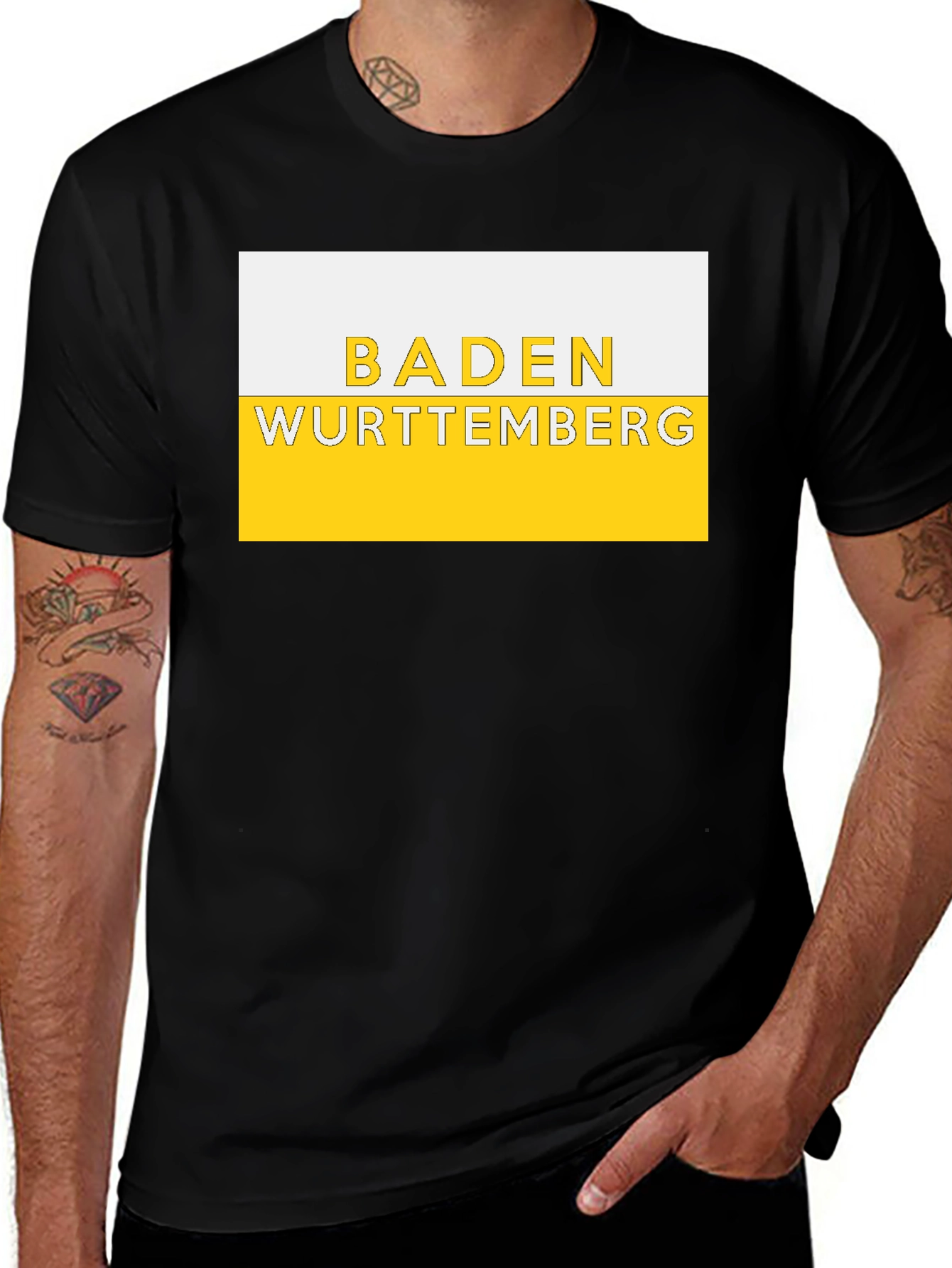 Baden-Württemberg Flag T-Shirt Black