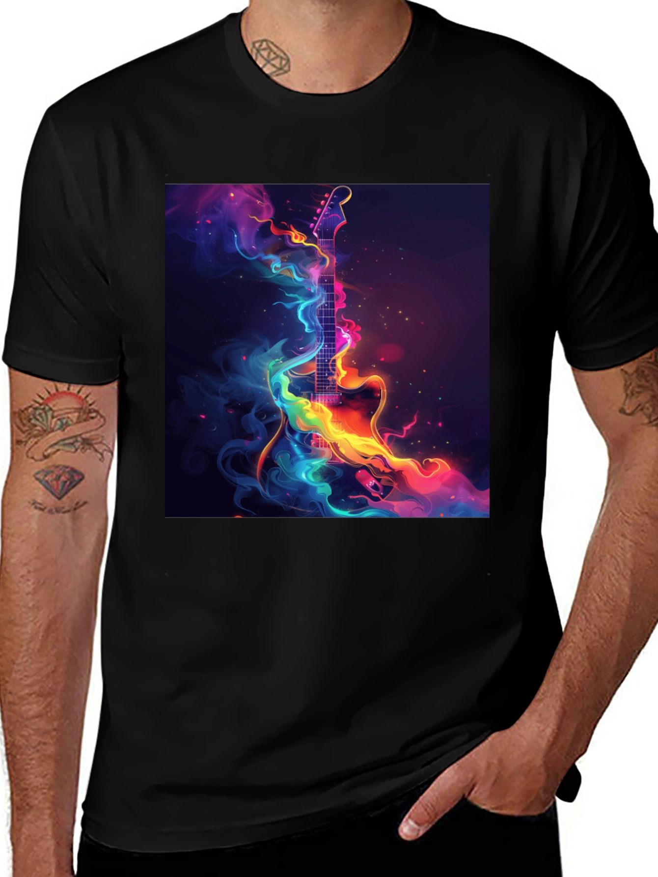 Variant 13 of Electric Guitar Abstract Art Black T-Shirt