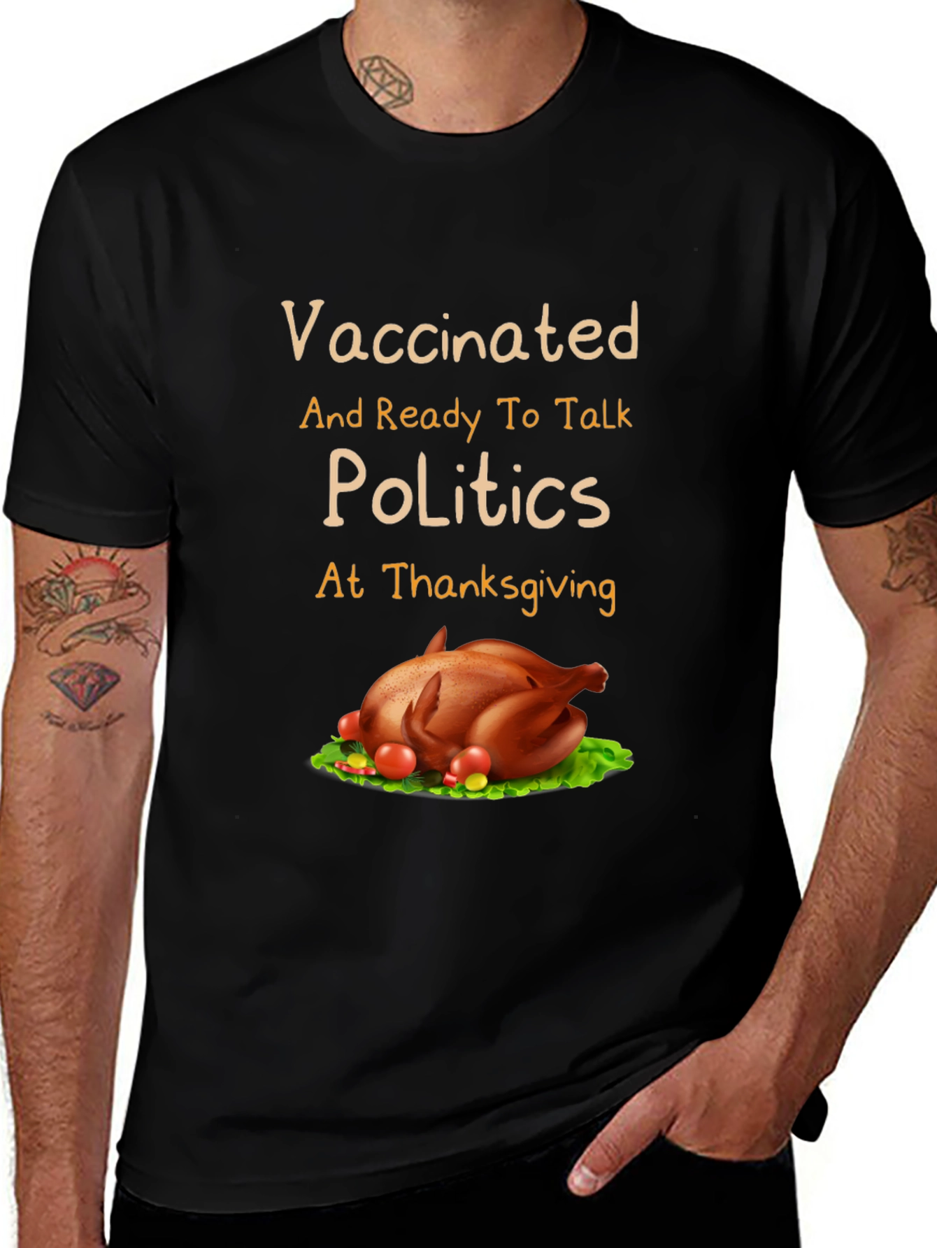 Vaccinated Thanksgiving Politics T-Shirt