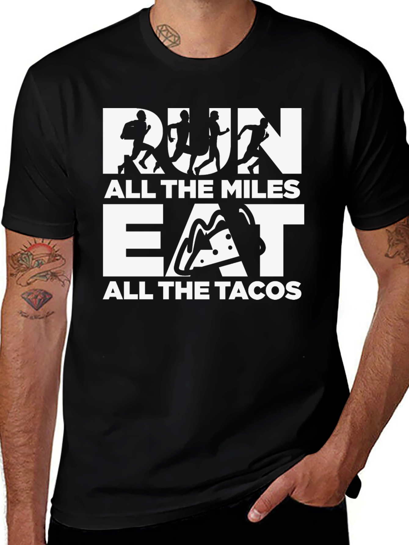 Variant 24 of Run All the Miles Eat All the Tacos Graphic Tee