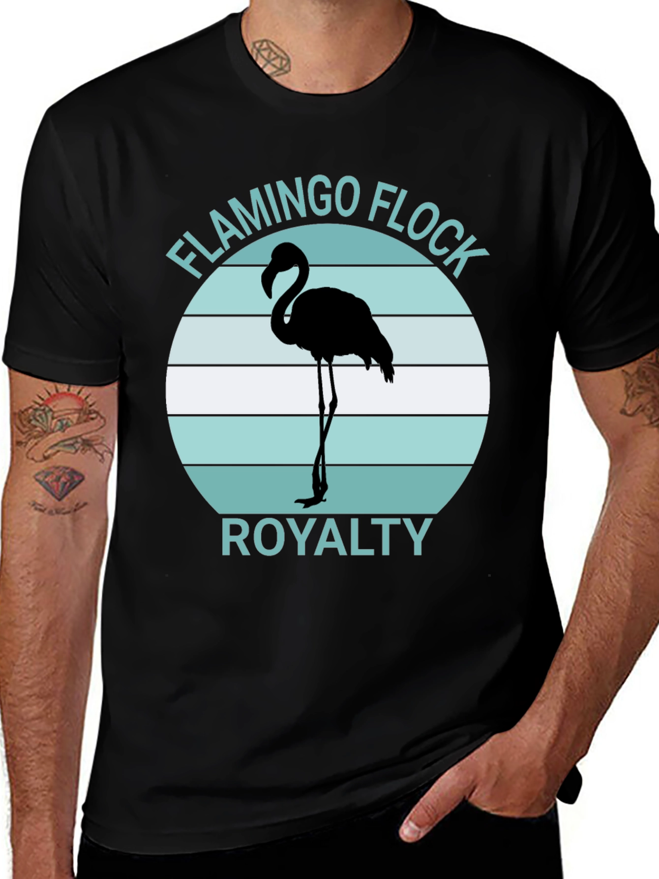 Variant 24 of Flamingo Flock Royalty Graphic Tee