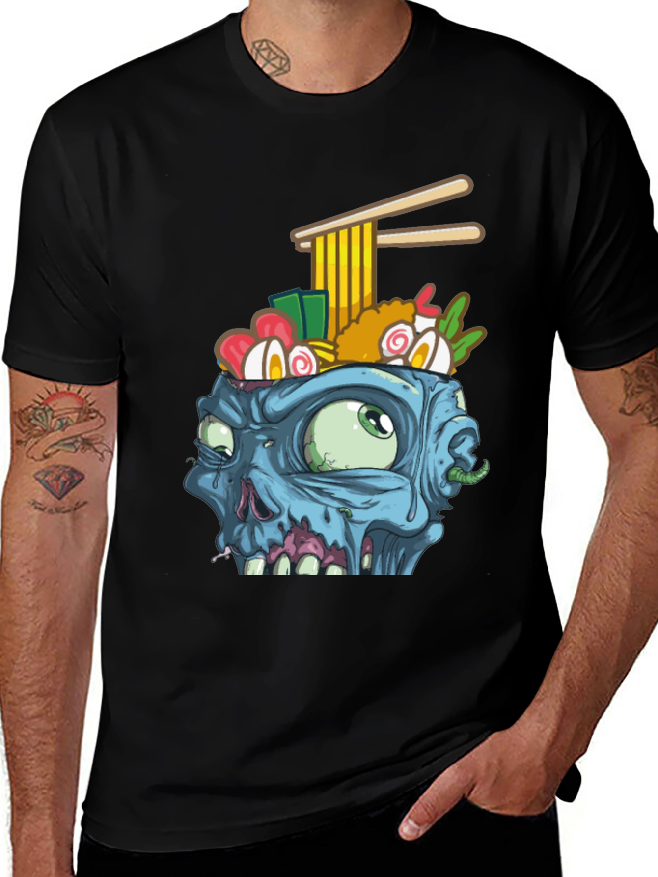 Variant 7 of Ramen Zombie T-Shirt - Unique Graphic Tee