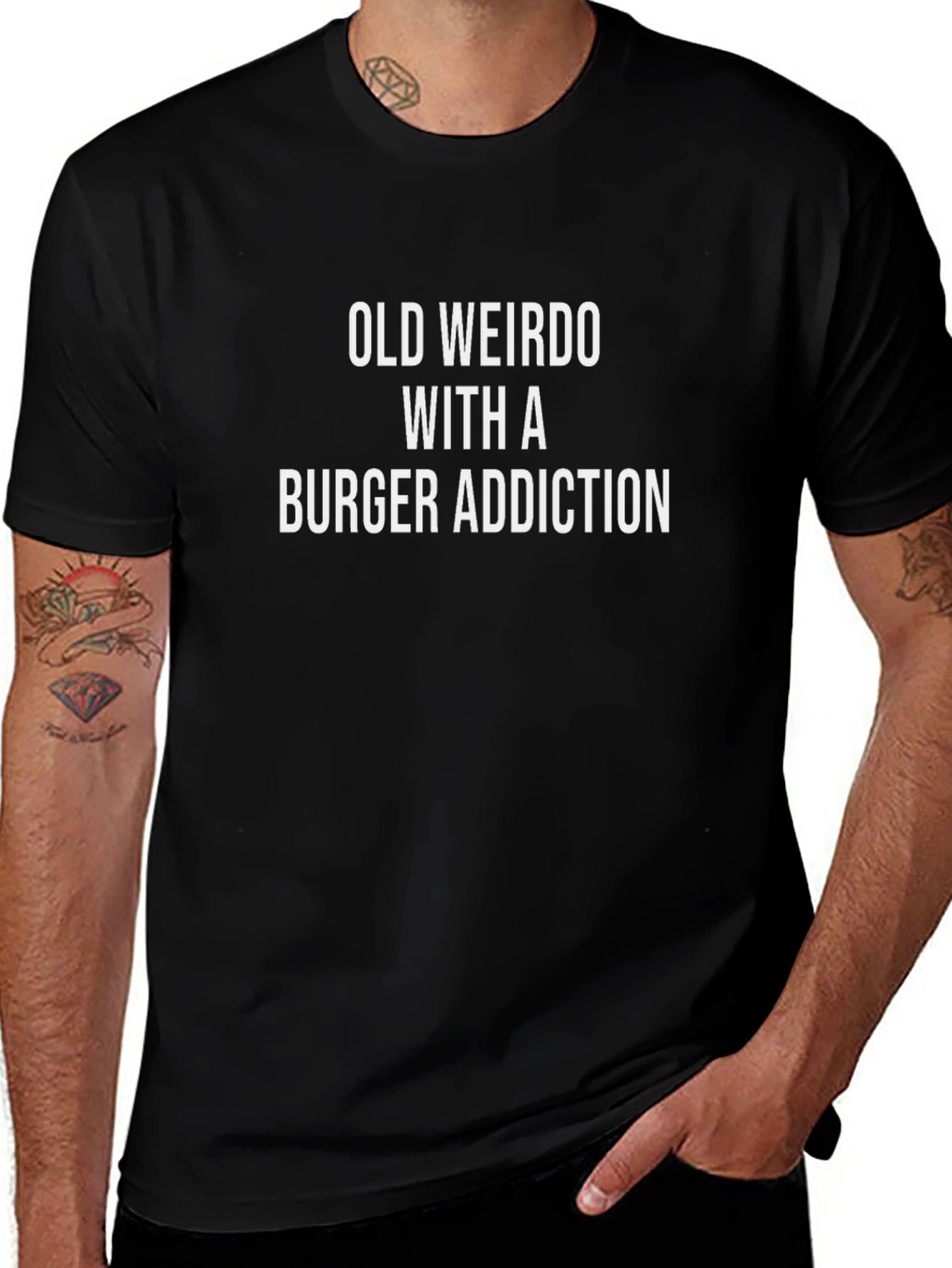 Variant 29 of Old Weirdo Burger Addiction Black T-Shirt