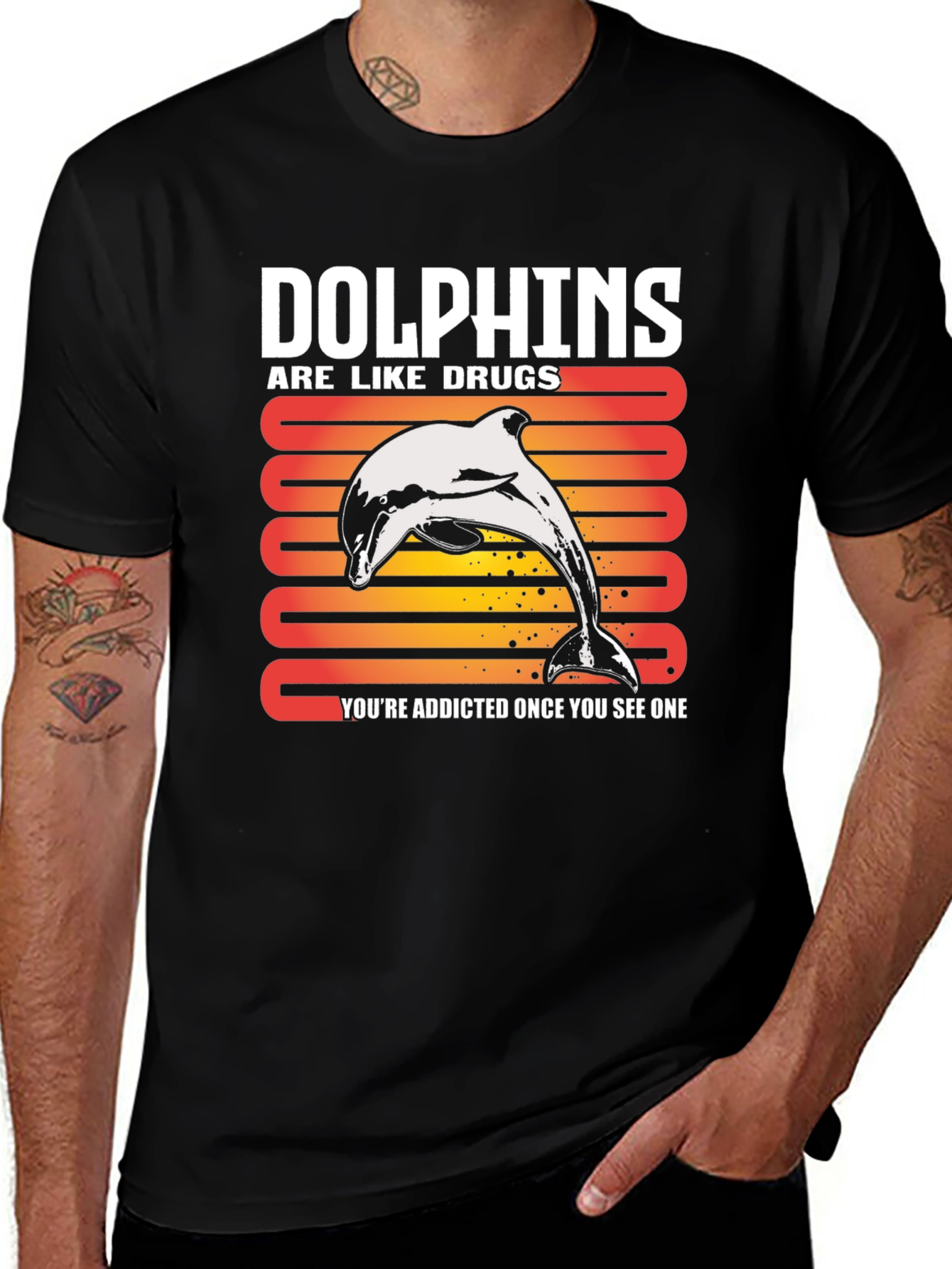 Variant 22 of Dolphins Are Like Drugs Graphic Tee