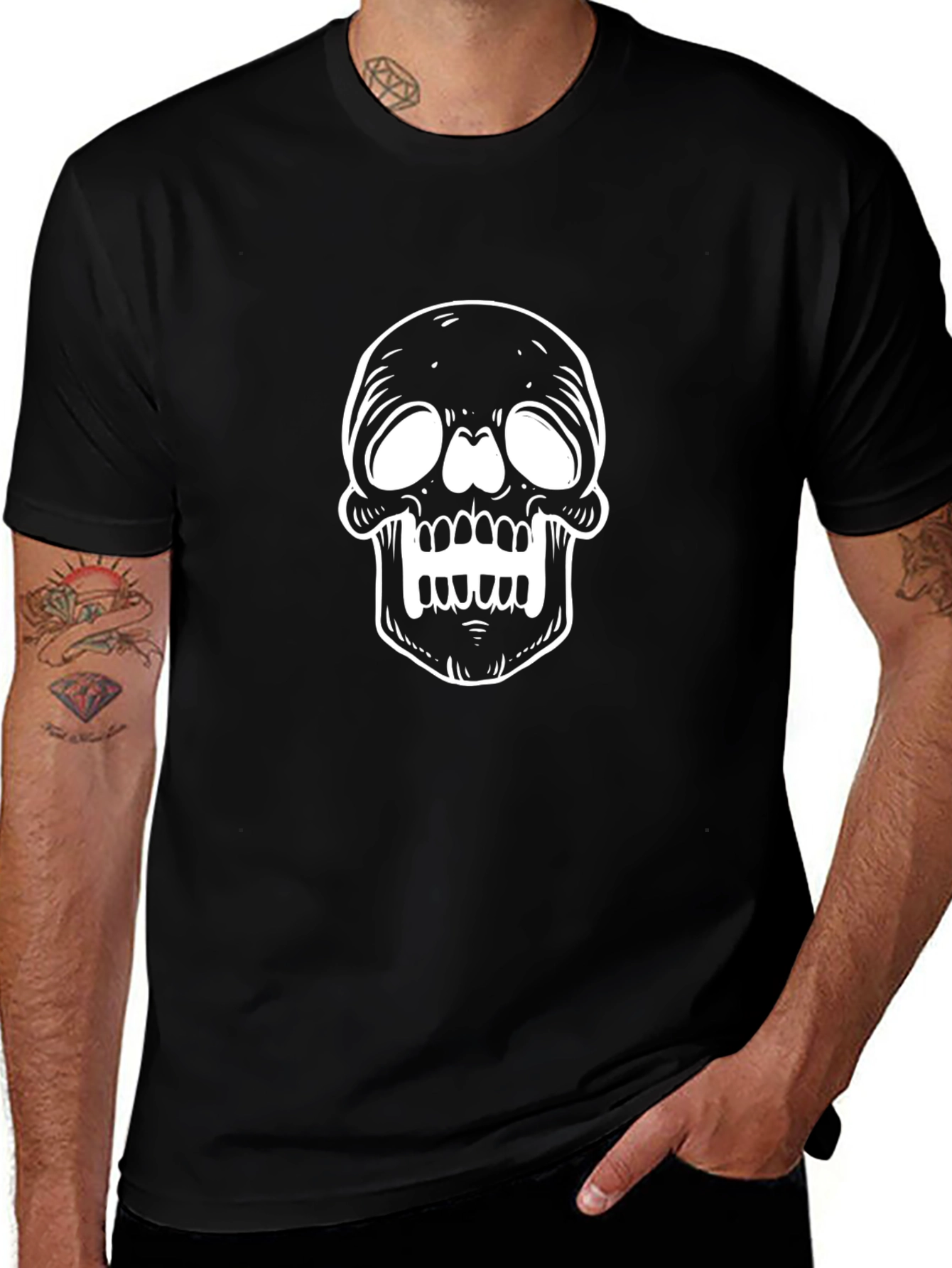 Variant 24 of Skull Graphic Black T-Shirt - Bold Style
