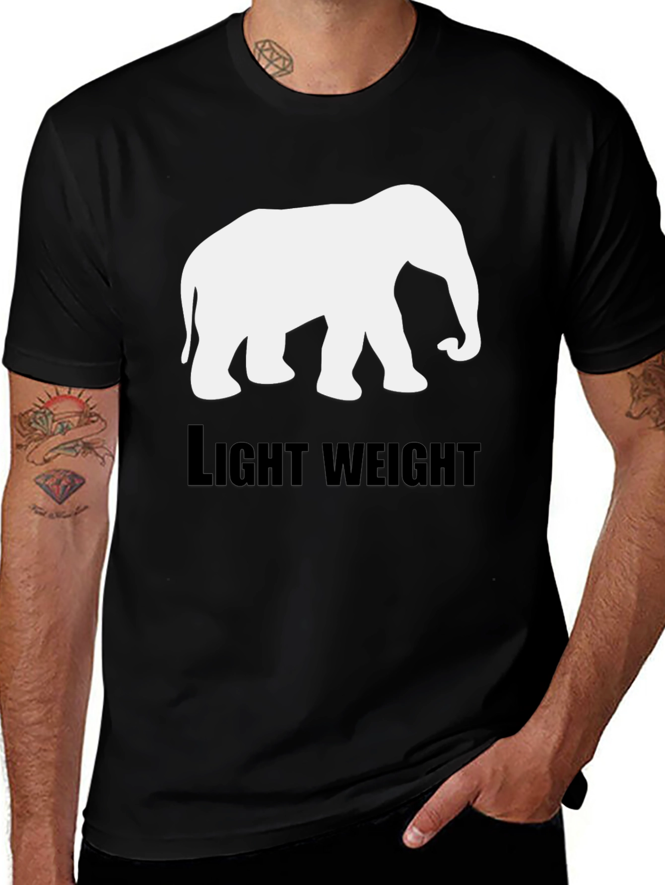 Variant 11 of Elephant Lightweight Black T-Shirt