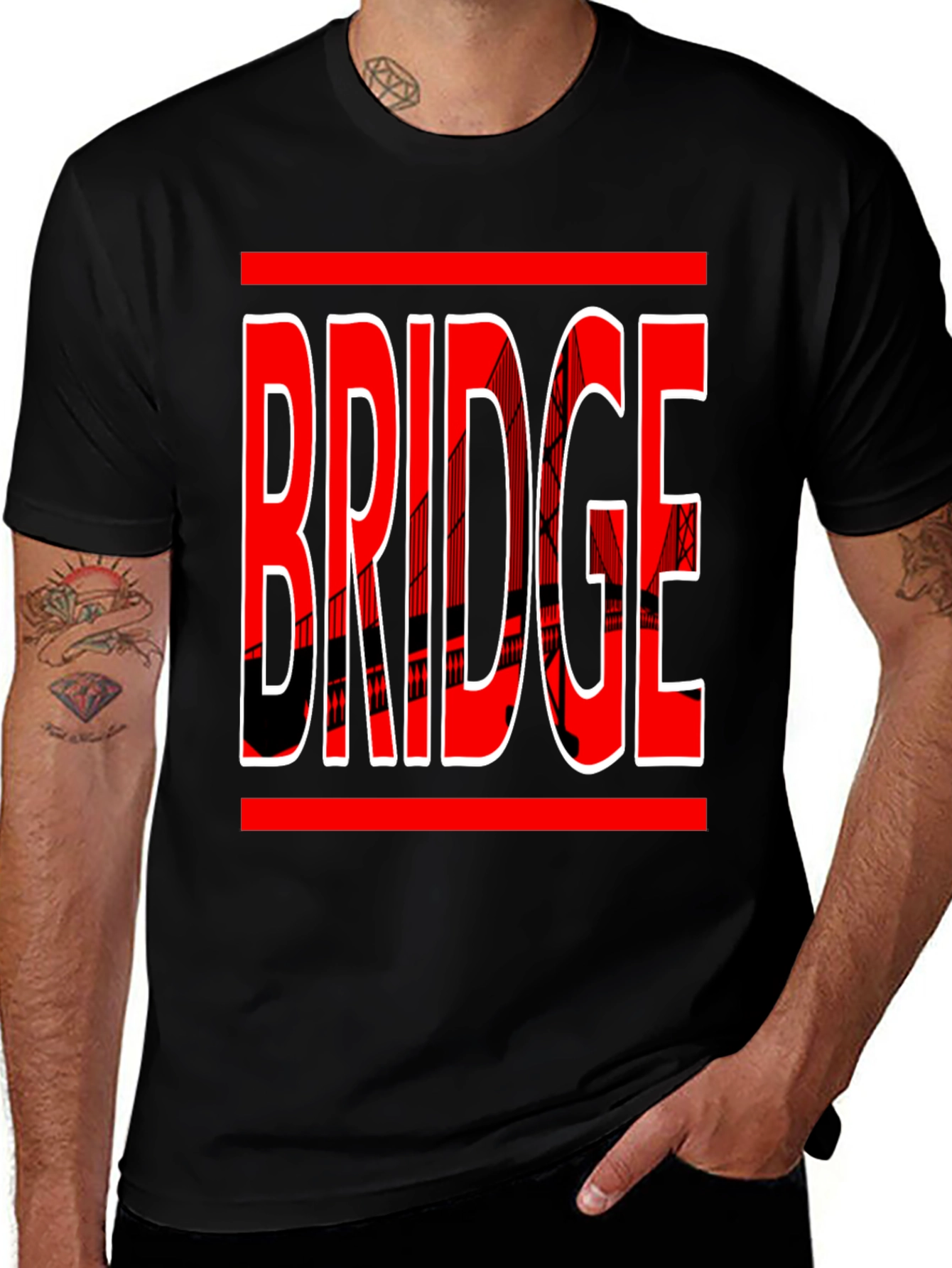 Variant 18 of Bridge Graphic T-Shirt - Urban Style Tee