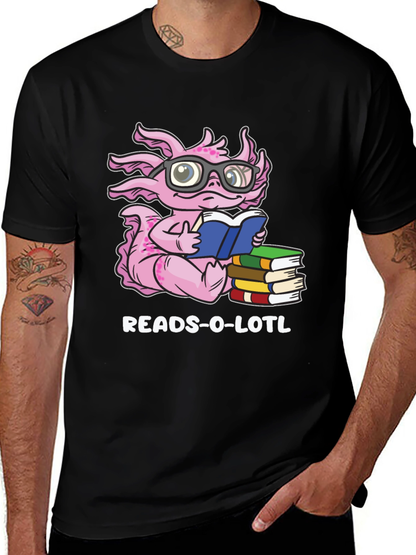 Variant 20 of Reads-O-Lotl Axolotl Book Lover T-Shirt