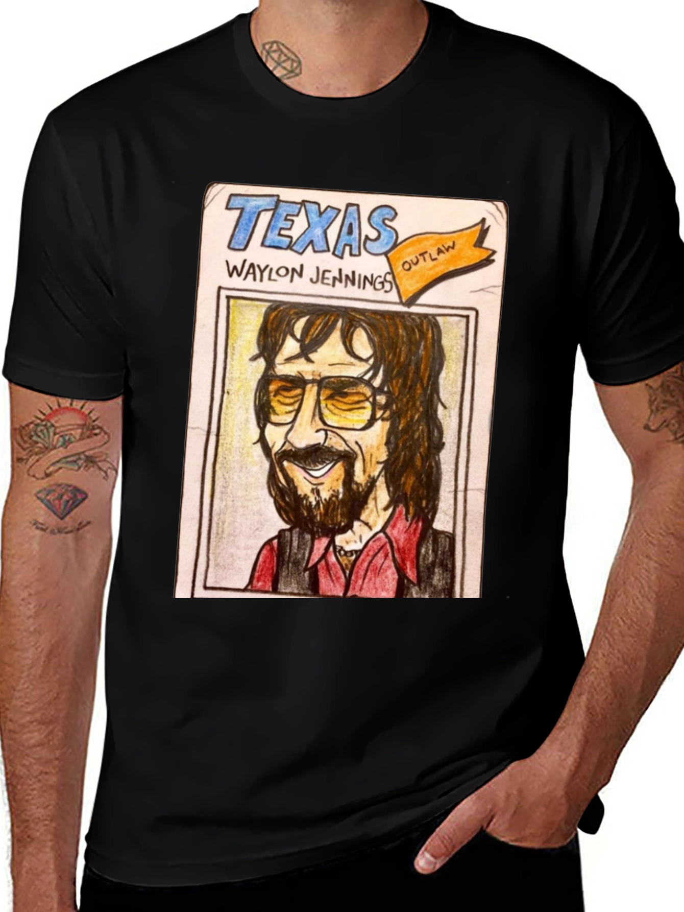 Variant 24 of Texas Waylon Jennings Outlaw Graphic Tee