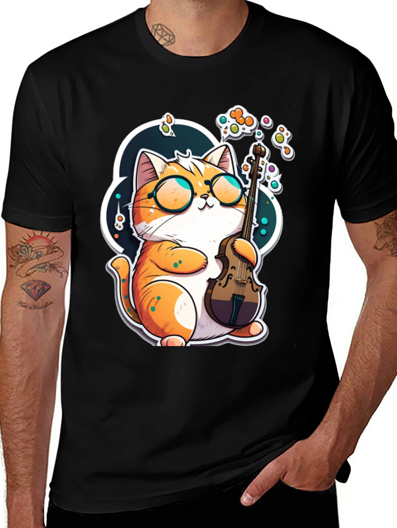 Variant 18 of Cat Musician Graphic Tee