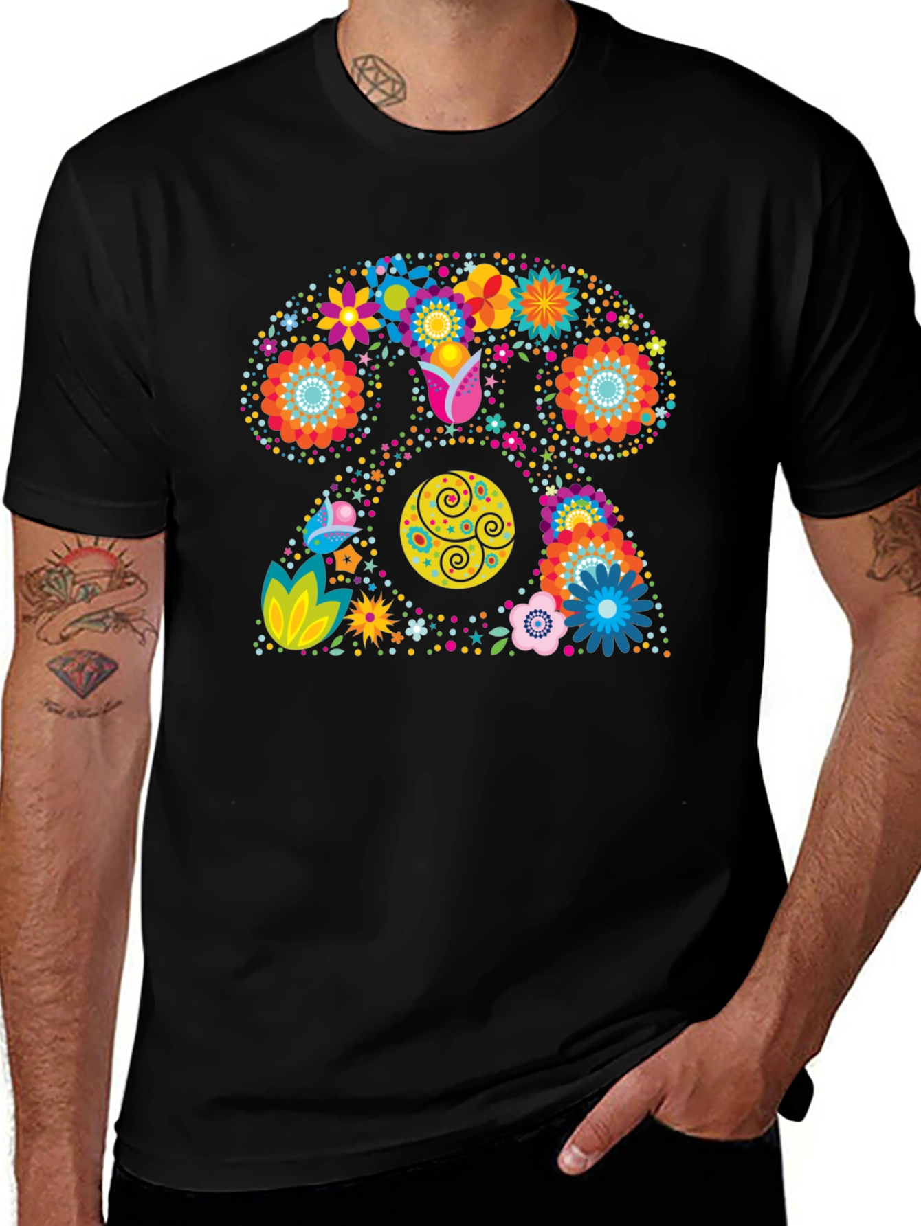 Variant 5 of Retro Floral Rotary Phone Graphic T-Shirt