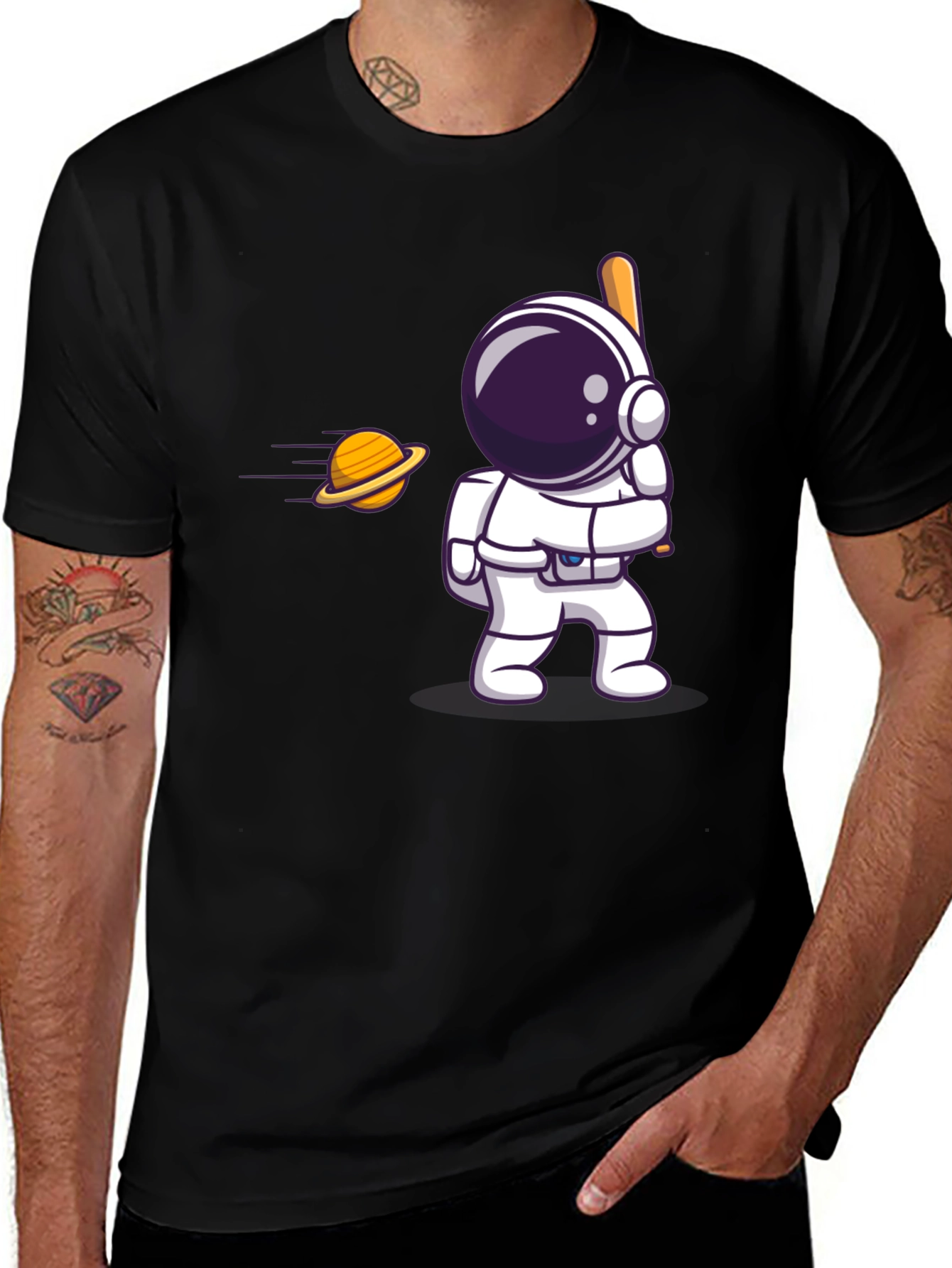 Variant 13 of Astronaut Hitting Planet T-Shirt