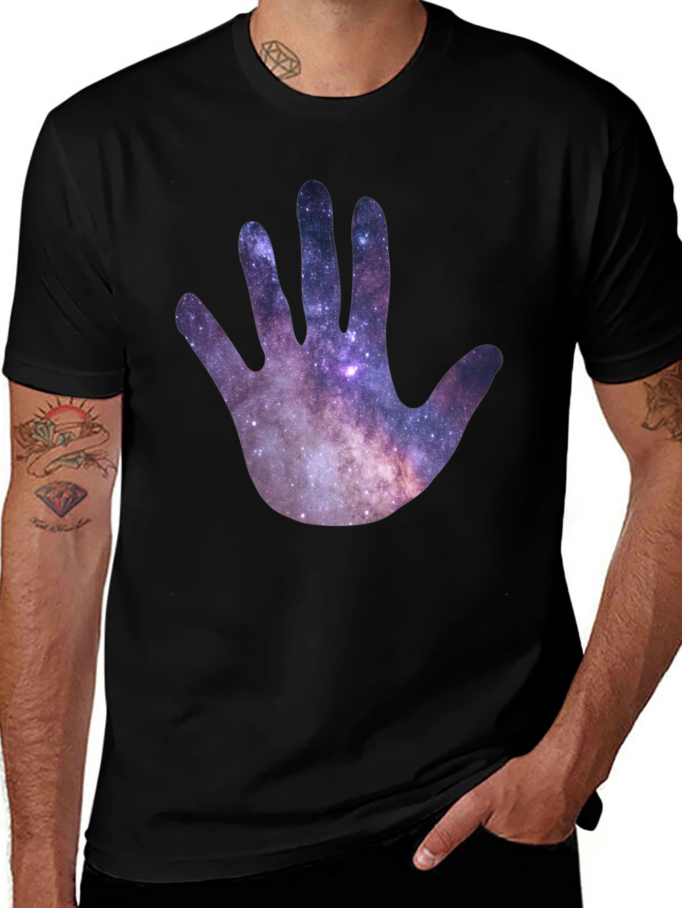 Variant 27 of Cosmic Hand T-Shirt - Galaxy Print